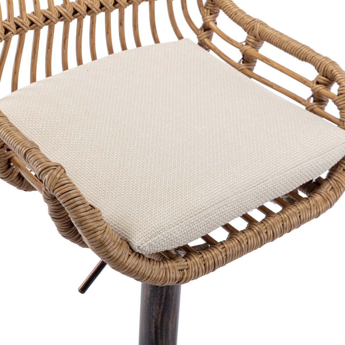 BARHOCKER,DREHSTUHL,RATTAN 360° drehbar, 2er-Set,Beige - Beige, Metall (38/109/39cm) - LVHOM