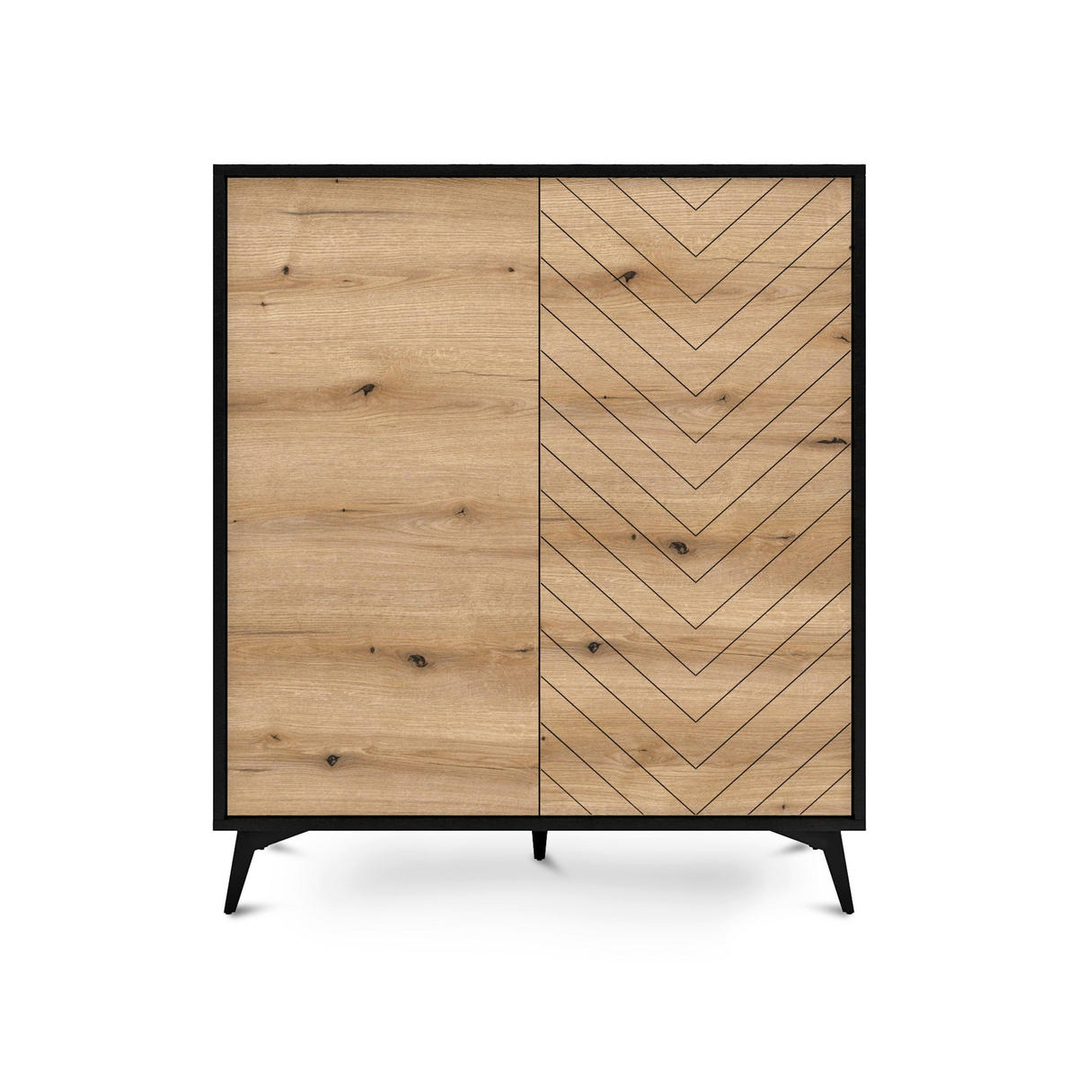 KOMMODE Nirwana - Schwarz, Holzwerkstoff (103.5/119/39cm) - Pillovely