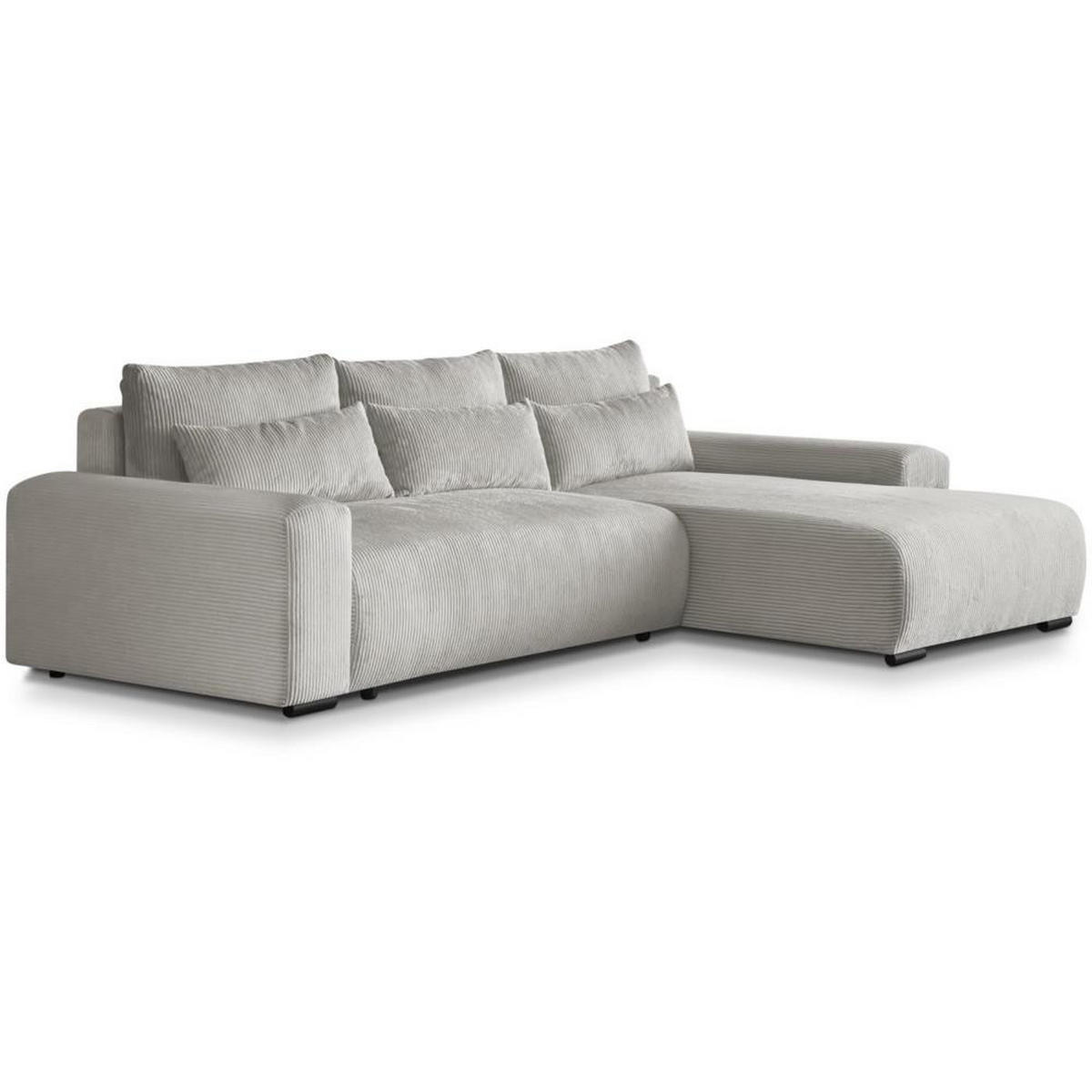 ECKSCHLAFSOFA Benny beige rechts - Beige/Schwarz, Kunststoff/Textil (271/185cm) - Beautysofa