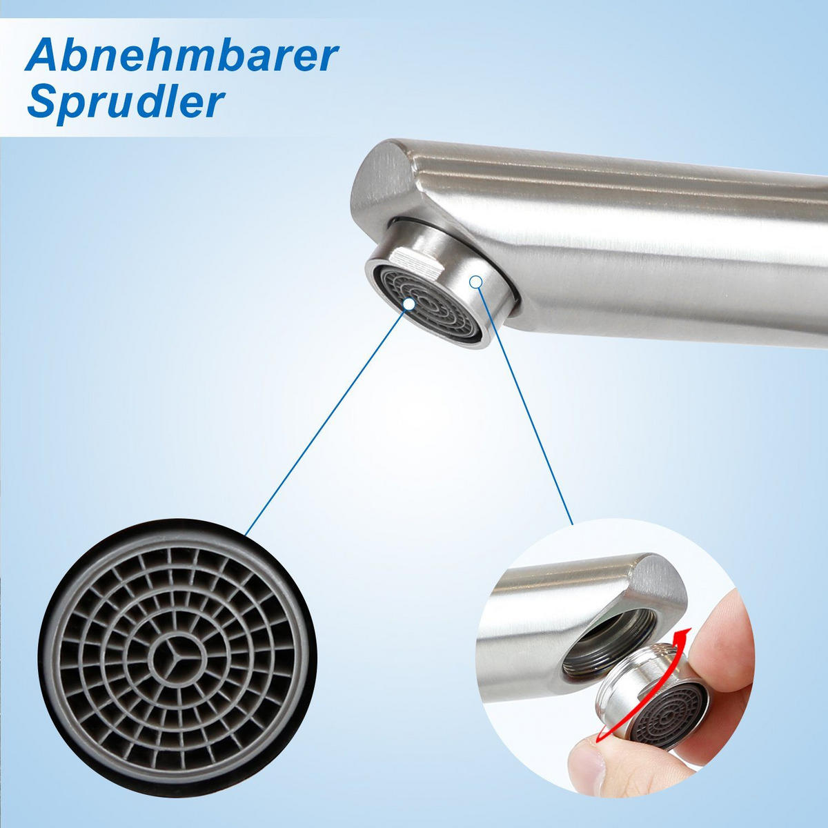 WASCHTISCHARMATUR Quellisu 14.6/4.6/17.4cm - Silberfarben, Metall (4.6/17.4/14.6cm) - ZMH