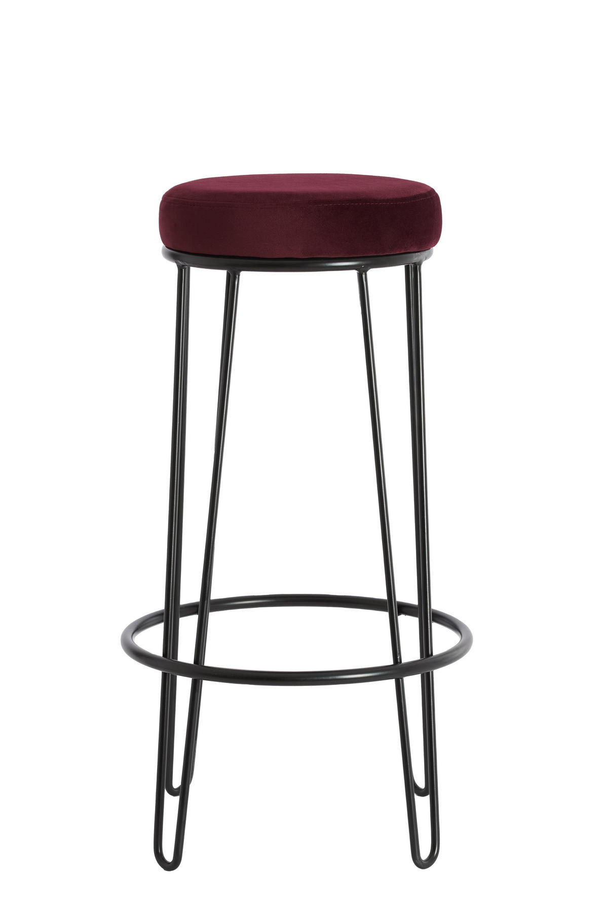 BARHOCKER Alice Rot 41/41/73 cm - Rot, Textil (41/73/41cm) - Light & Living