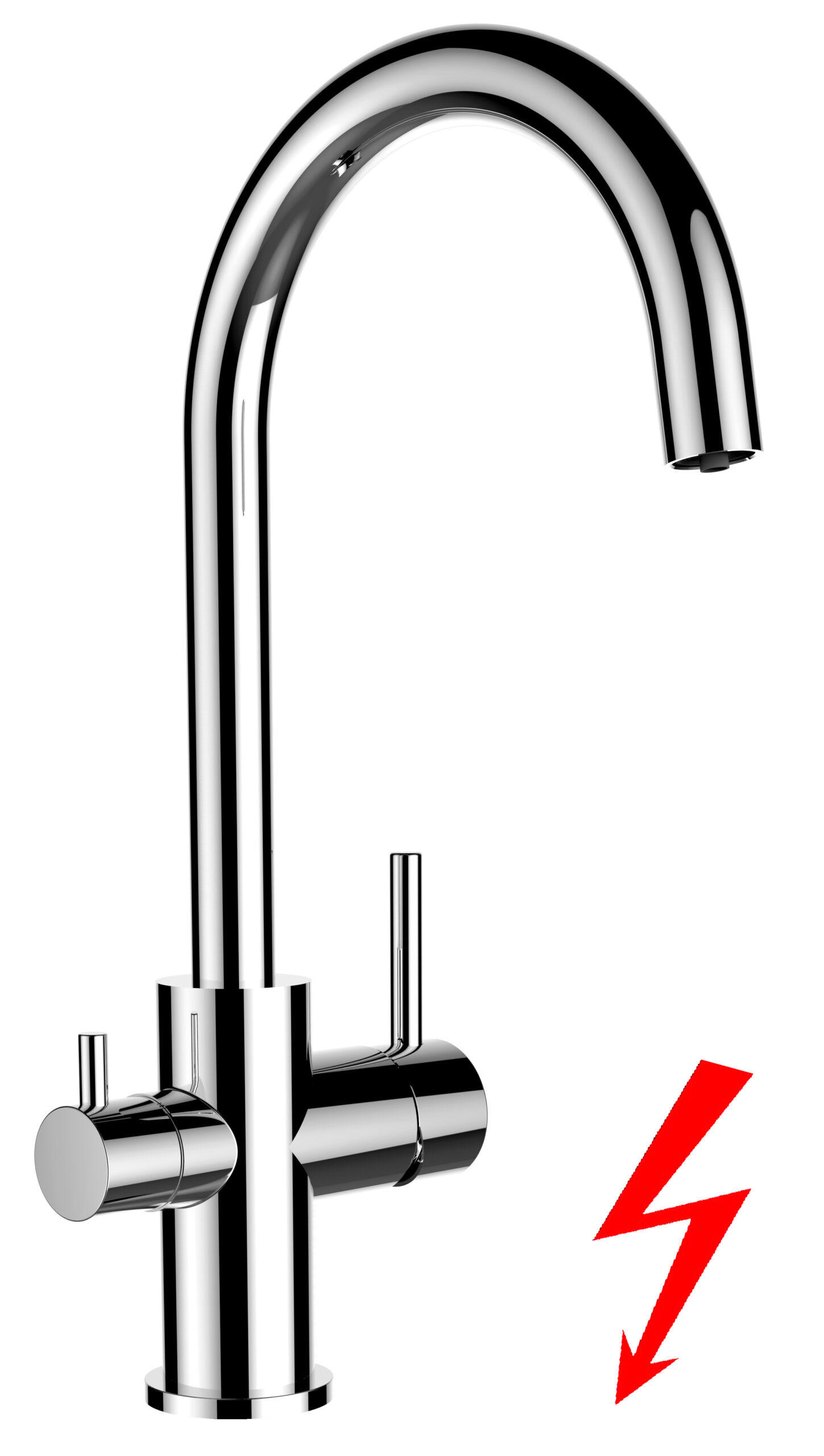 NIEDERDRUCK-3-WEGE-KÜCHENARMATUR, Verchromt, 360° schwenkbar - Chromfarben, Metall (17.4/36.8/17.4cm) - VIZIO