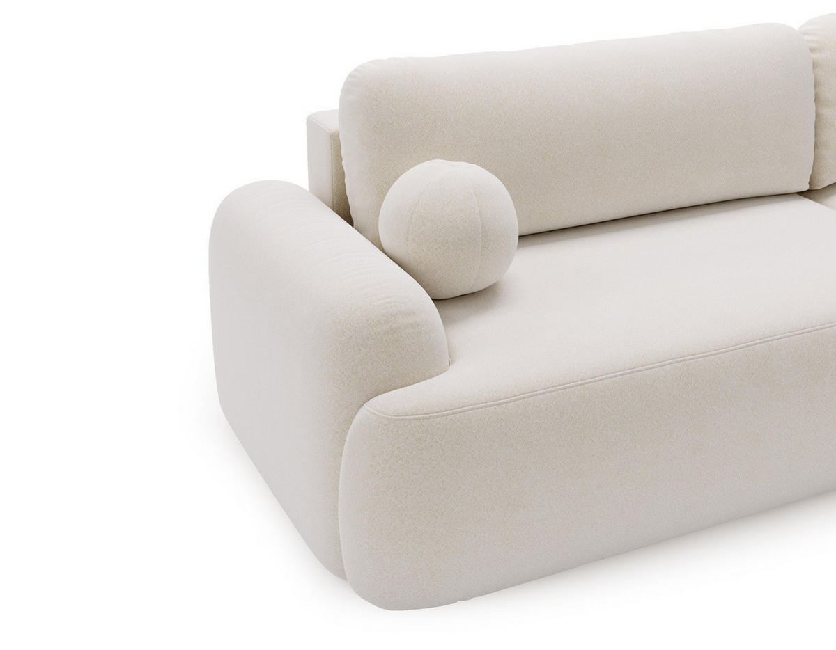 ECKSOFA DION ECRU L - Rechts - Ecru, Textil (261/177cm) - Luxkor24