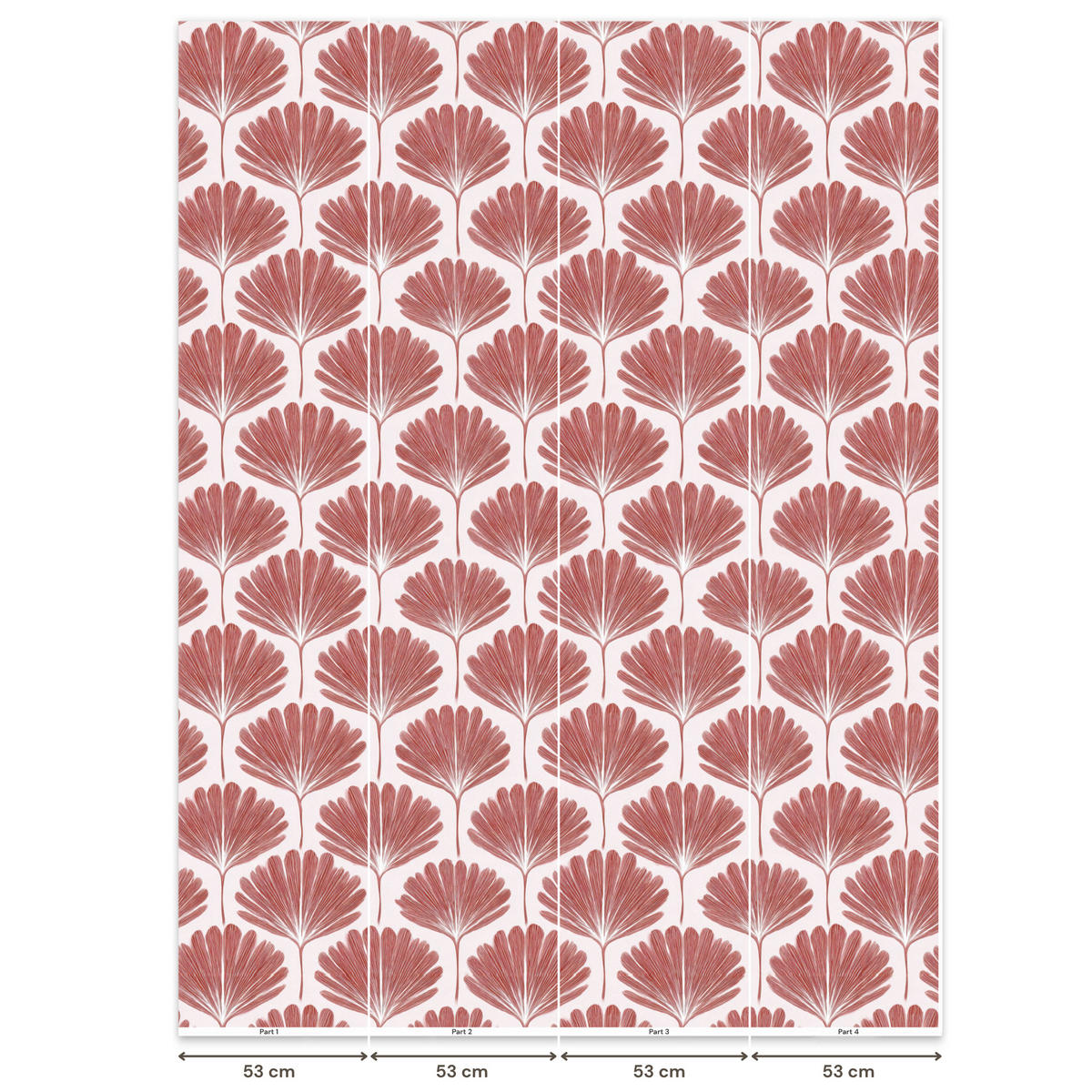 TAPETE - Fächer - Motiv - Terra - 220x300 cm - Rotbraun, Papier (220/300cm) - OnlyWow