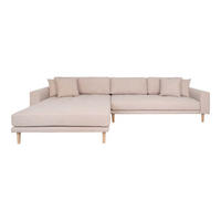 SOFA, Lido, Sandfarben, Kunstfell, 290 x 170 x 76 cm - Sandfarben, Textil/Fell (290/170cm) - ebuy24