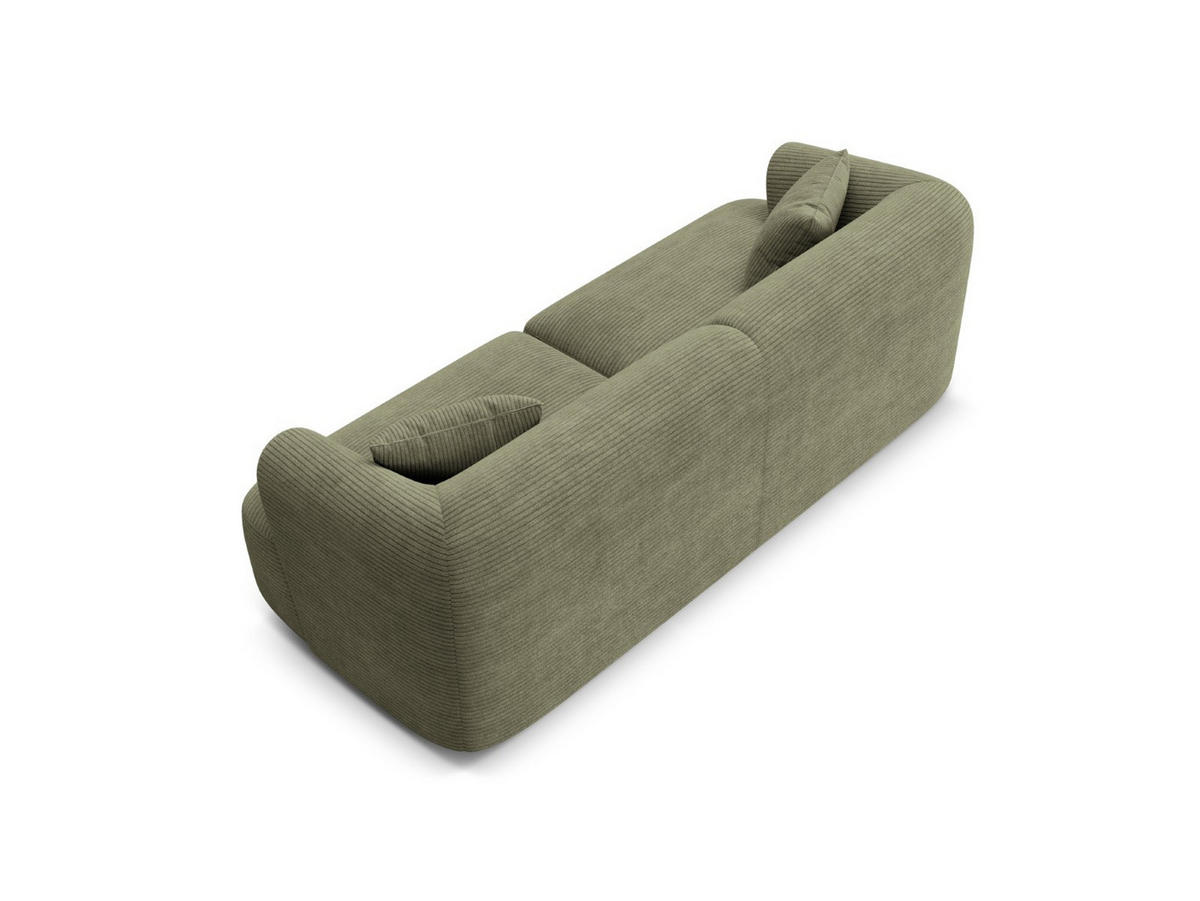 MODULARES-SOFA Campi aus Cord Moosgrün 3 Sitzplätze - Salbeigrün, Textil (90/70/220cm) - Cosmopolitan Design