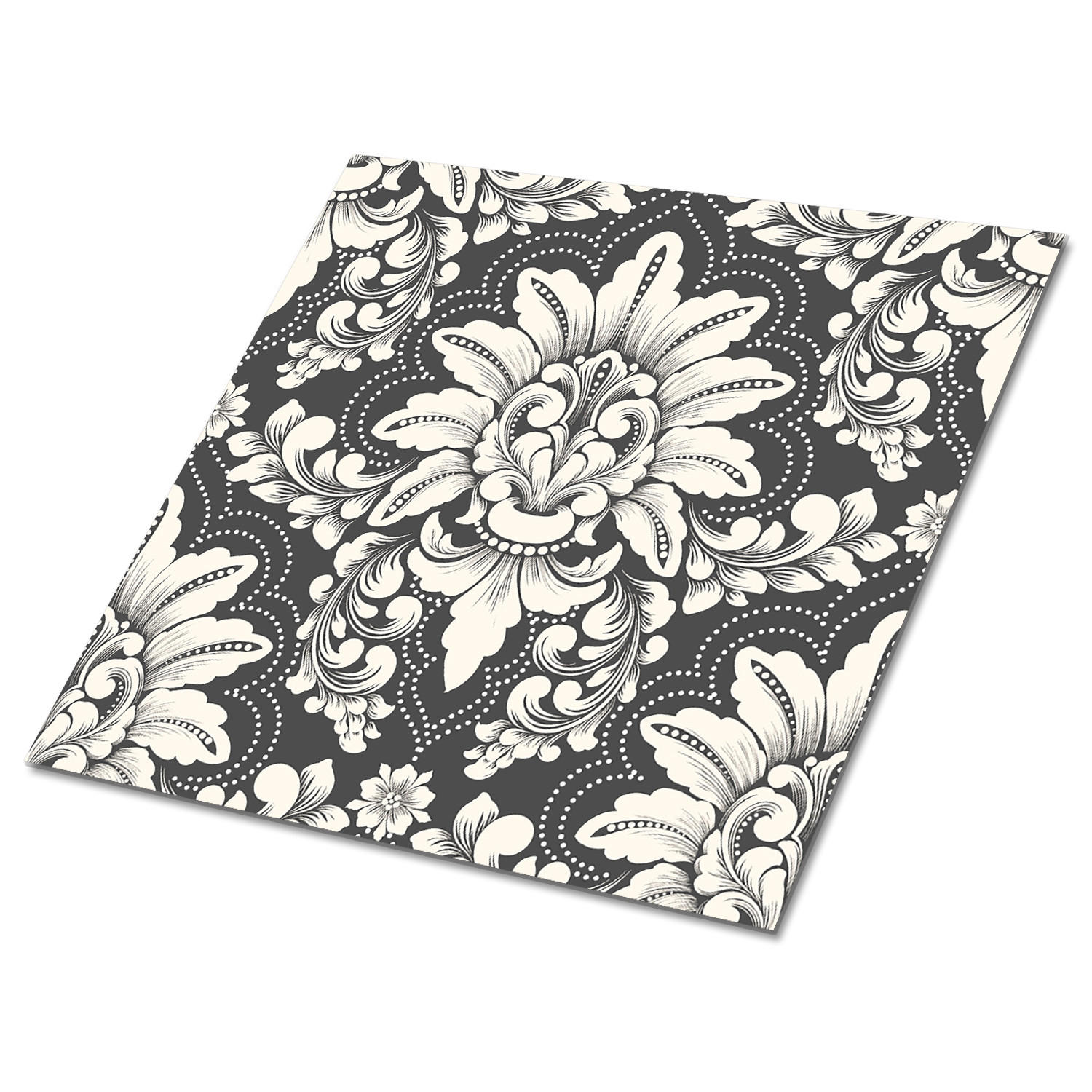 FLIESENAUFKLEBER 9 Stück 30x30 cm selbstklebend Altmodisches Muster - Grau, Textil (30/1.6/30cm) - TULUP