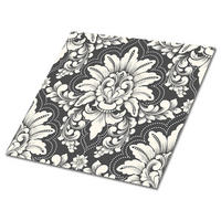 FLIESENAUFKLEBER 9 Stück 30x30 cm selbstklebend Altmodisches Muster - Grau, Textil (30/1.6/30cm) - TULUP