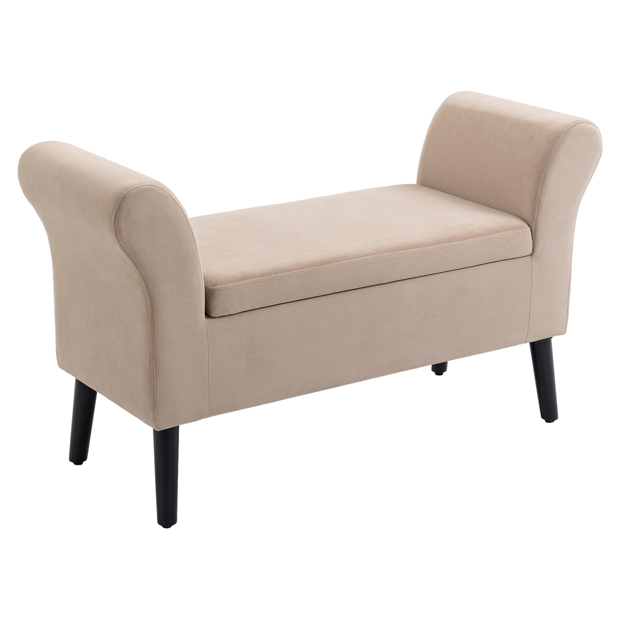 SITZBANK, Polsterbank, Beige - Beige, Kunststoff (41/65/111.5cm) - HOMCOM