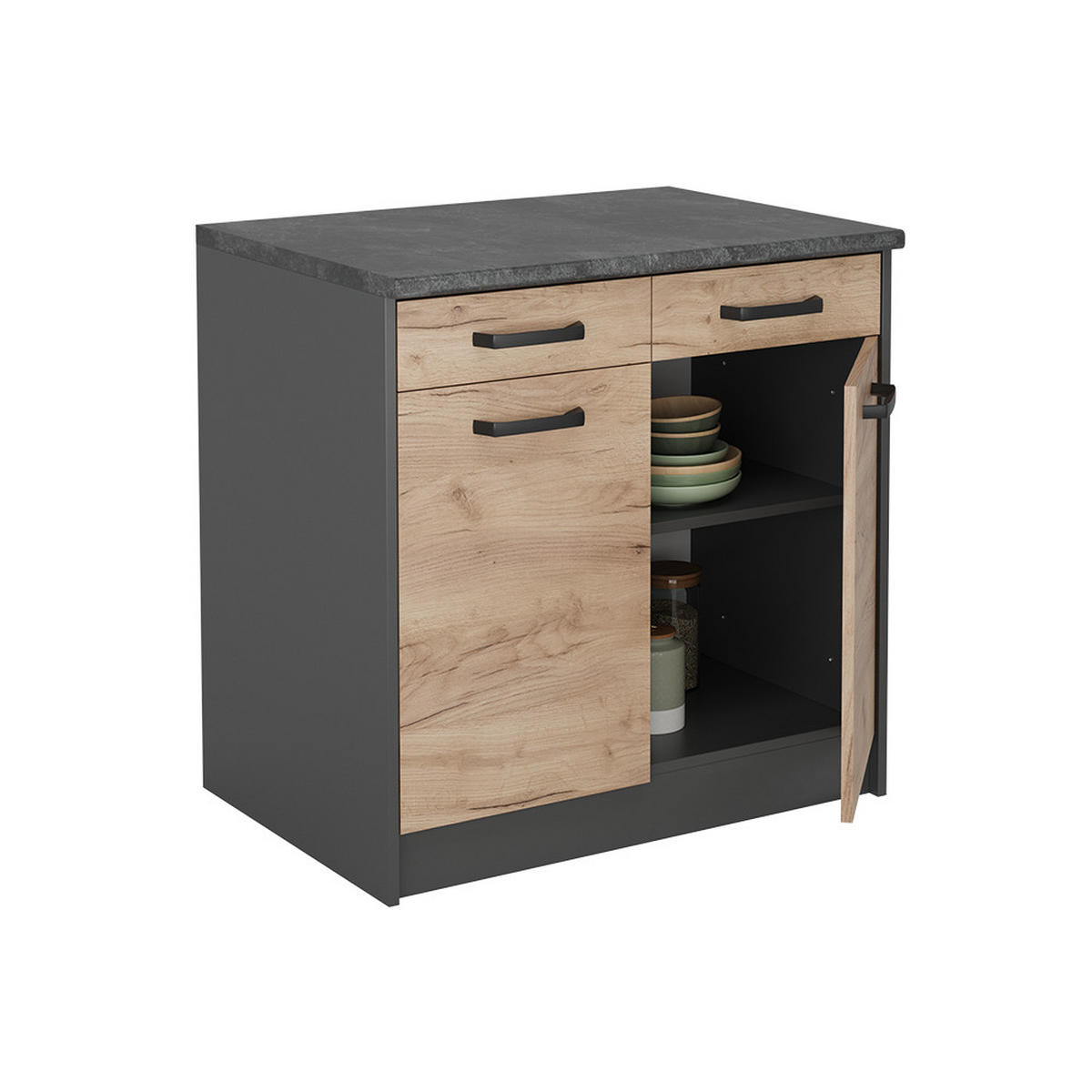 BOČNÍ PANEL PRO MYČKU NÁDOBÍ R-Line Antracit - antracitová, kompozitní dřevo (57/81.2/1.6cm) - Vicco