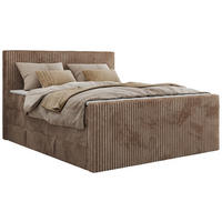 BOXSPRINGBETT TILIANO KING DUO 160/200 - Braun Cord - H3 - Braun, Textil (160/200cm) - MKS