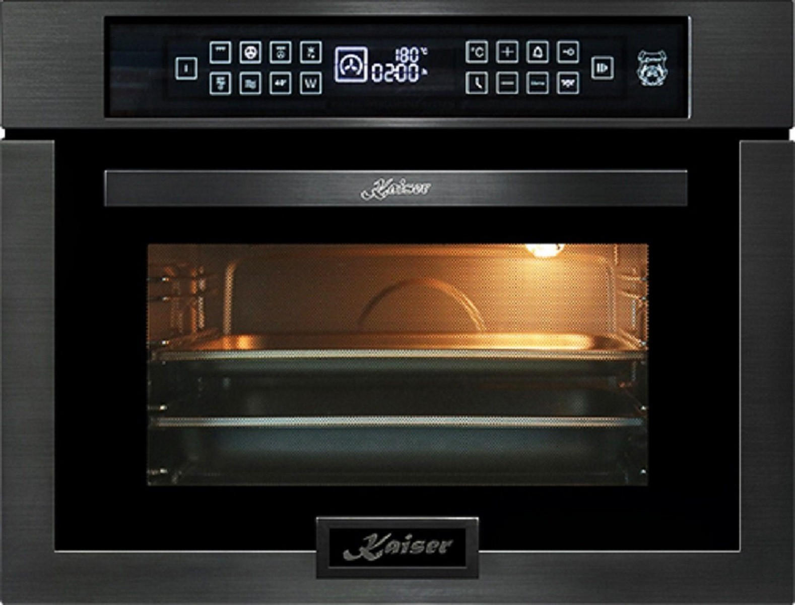 MIKROWELLEN Backofen EM 6307 RS, 45 cm Hoch - Schwarz, Metall (59.4/45.5/46.5cm) - Kaiser Küchengeräte