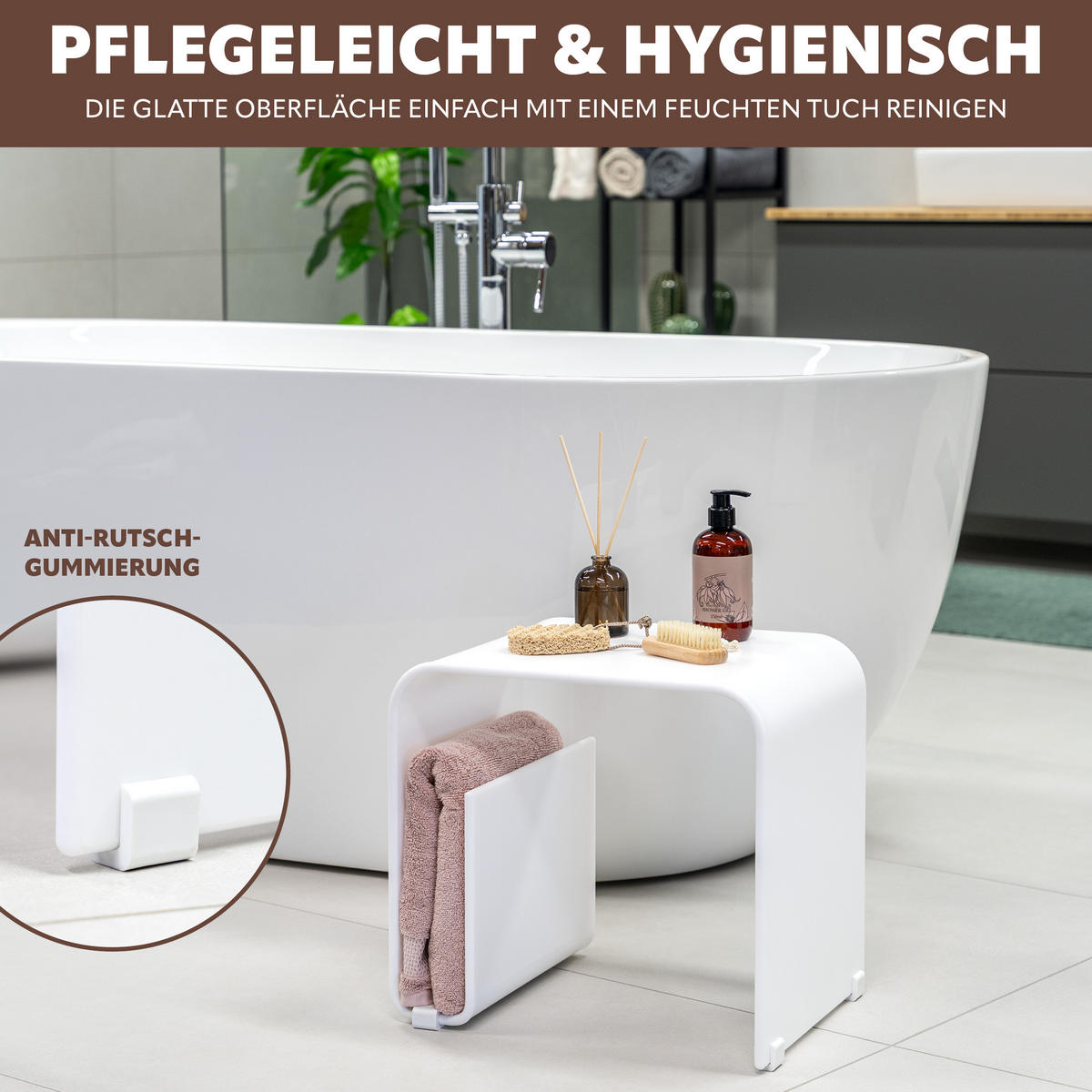 BEISTELLTISCH MIT MAGAZINHALTER Acryl weißmatt - Weiß, Kunststoff (30/38.5/35.5cm) - eluno