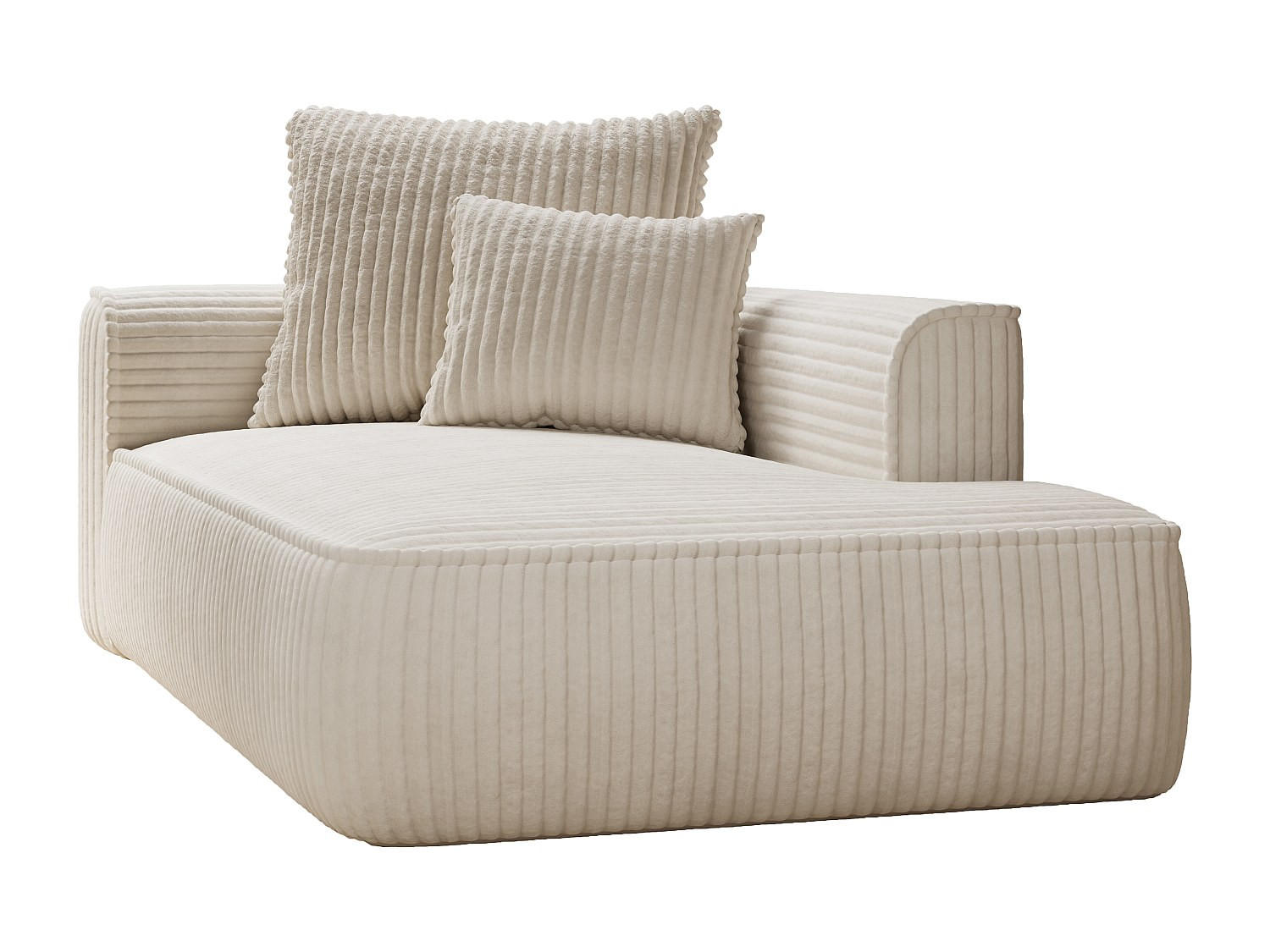 RECAMIERE ohne Schlaffunktion - 1 Person - Samt - Beige - - Beige, Textil (180/67/115cm) - Vente-Unique