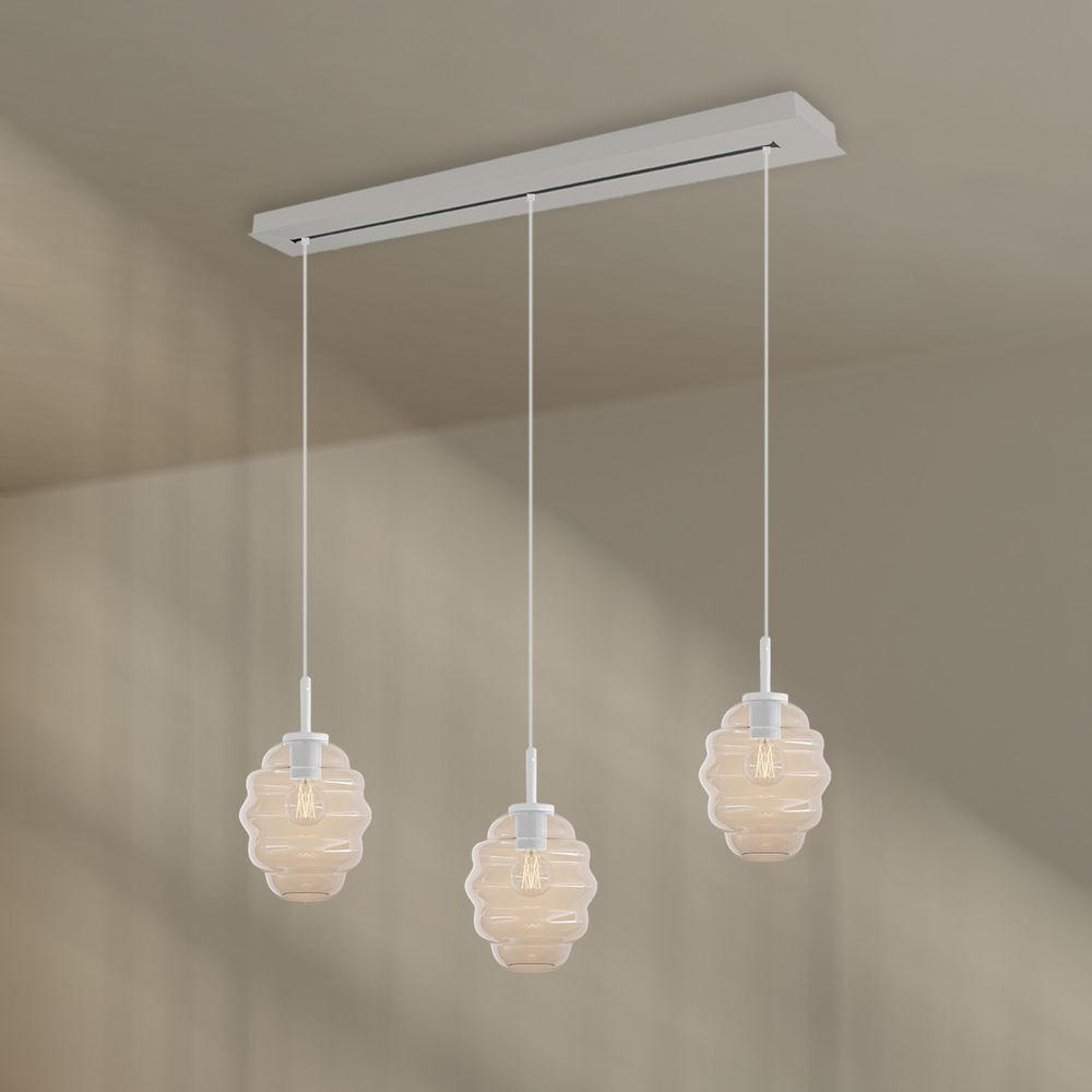 HÄNGELEUCHTE Echos 3-flammig Klar Ø 18cm - Klar/Weiß, Glas (18/18/20cm) - s.luce