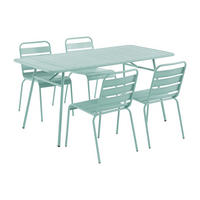 GARTENESSGRUPPE im Set - 4 -Sitzer - Stahl - mandelgrün - MIRMANDE - Grün, Metall - Vente-Unique