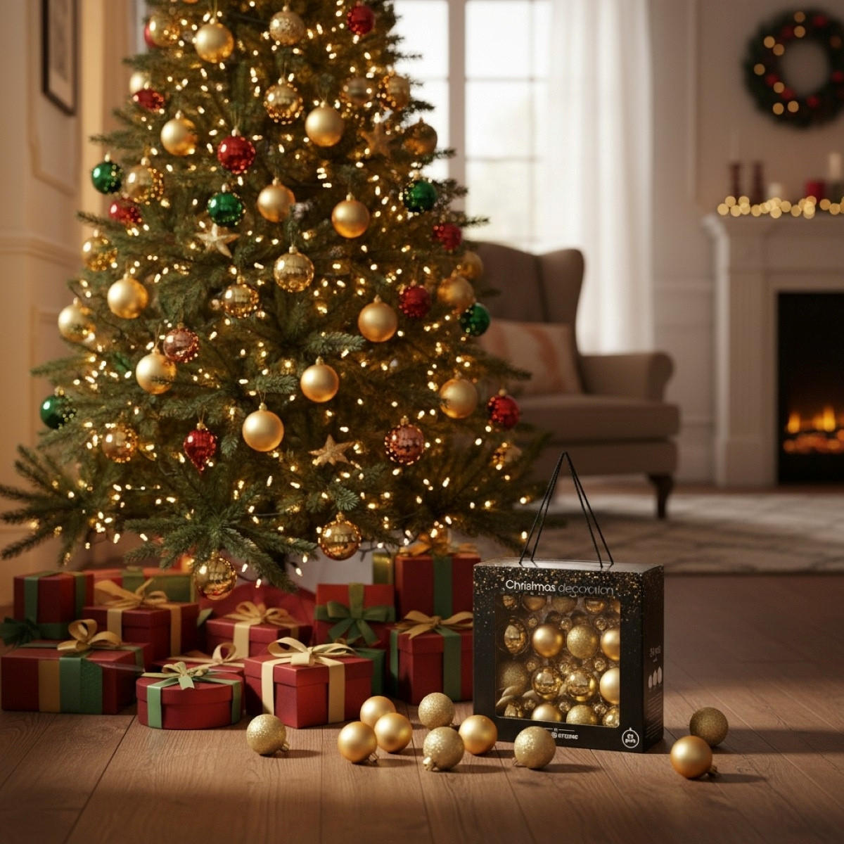 CHRISTBAUMKUGELN Glas gold 34 Stk. - Goldfarben, Glas (13/26.5/26.5cm) - Home Styling Collection