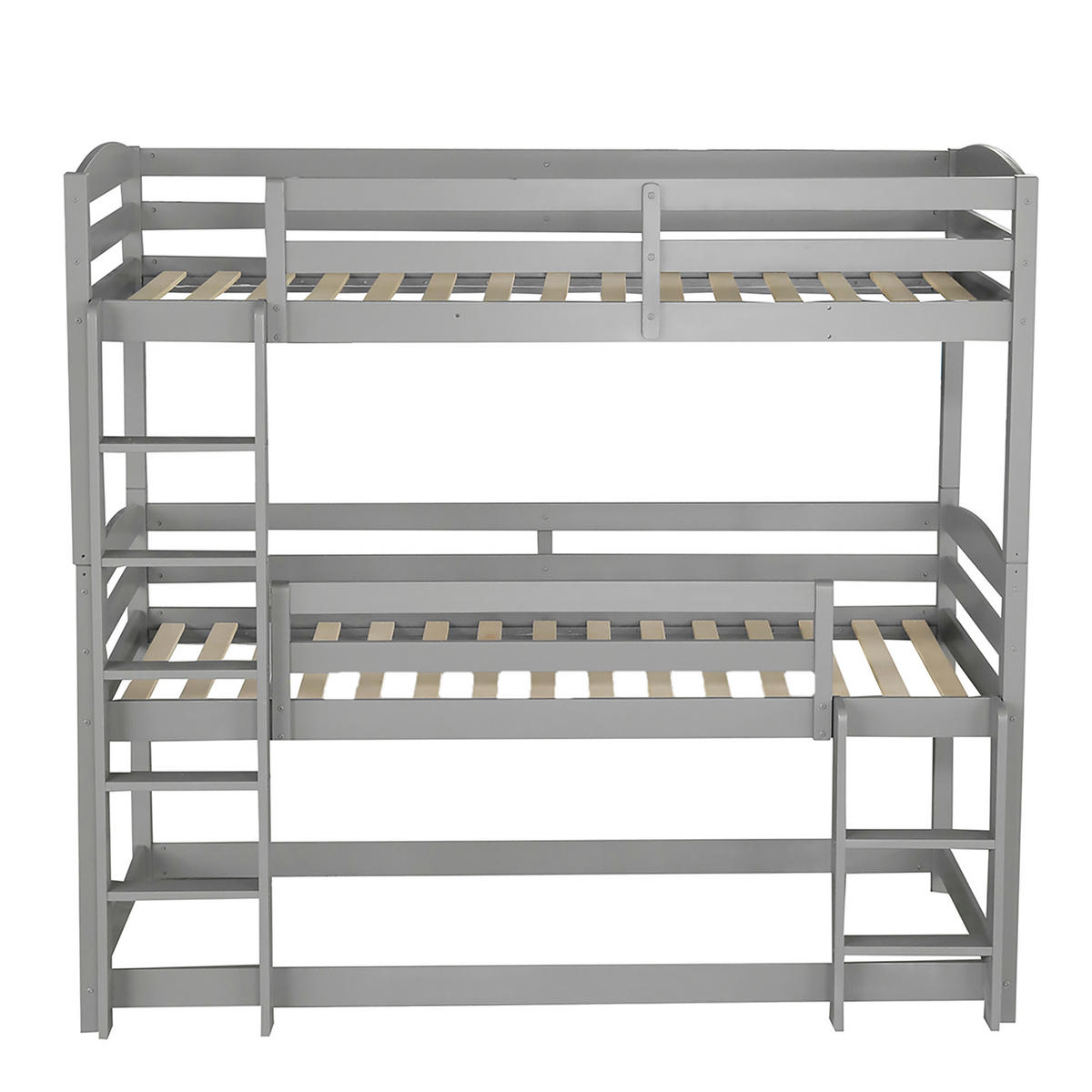 ETAGENBETT 90 x 200 cm, Einzel-/Dreibett aus Holz für Kinder, ohne Matratze, grau - Grau, Holz (90/200cm)