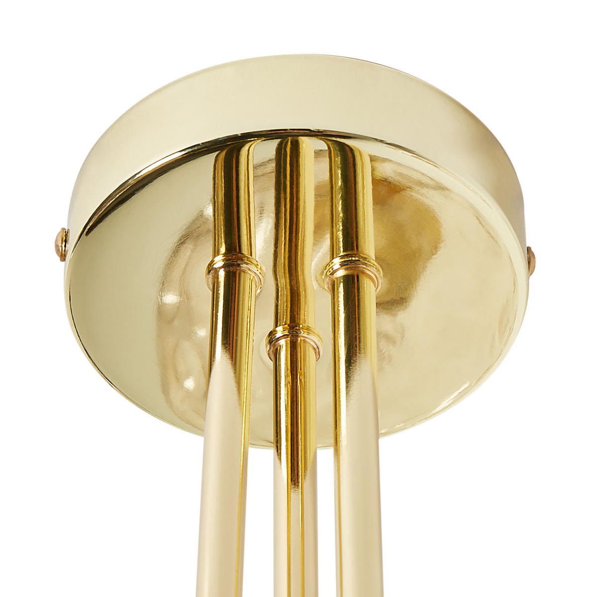 DECKENLAMPE Gold/Weiß Shire - Goldfarben/Weiß, Glas (30/30/29cm) - Beliani