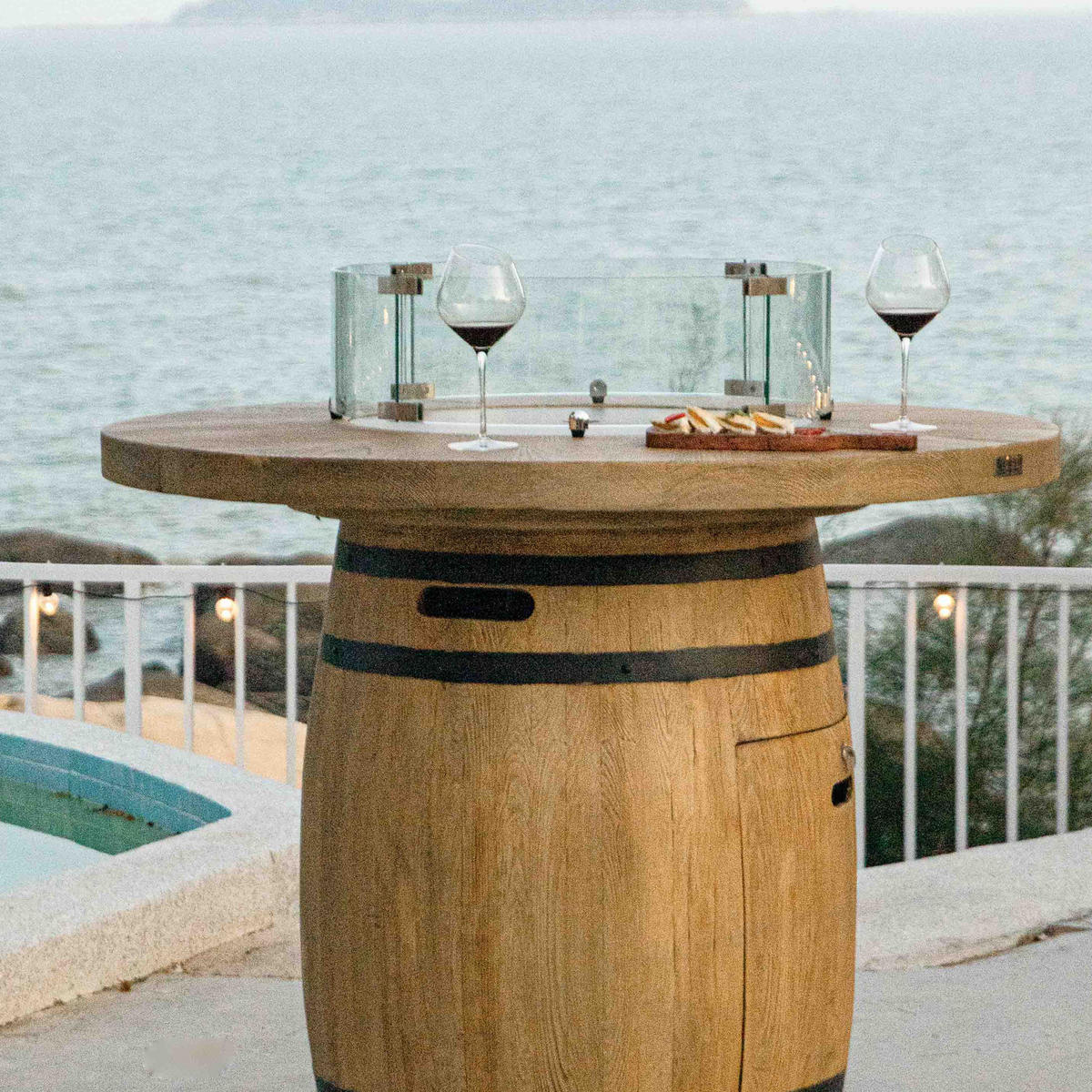 FEUERTISCH LAFITE Bartische aus Beton 122/122/110 cm - Naturfarben, Naturmaterialien (122/110/122cm) - Elementi