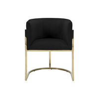 STUHL - 60 cm x 56.5 cm - samt - schwarz Peria - Schwarz, Textil (60/76/56.5cm) - Vente-Unique