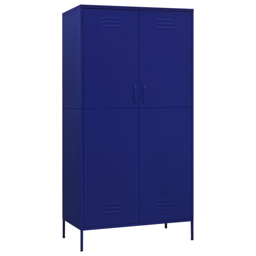 vidaXL Kleiderschrank Blau 90x180x50 cm