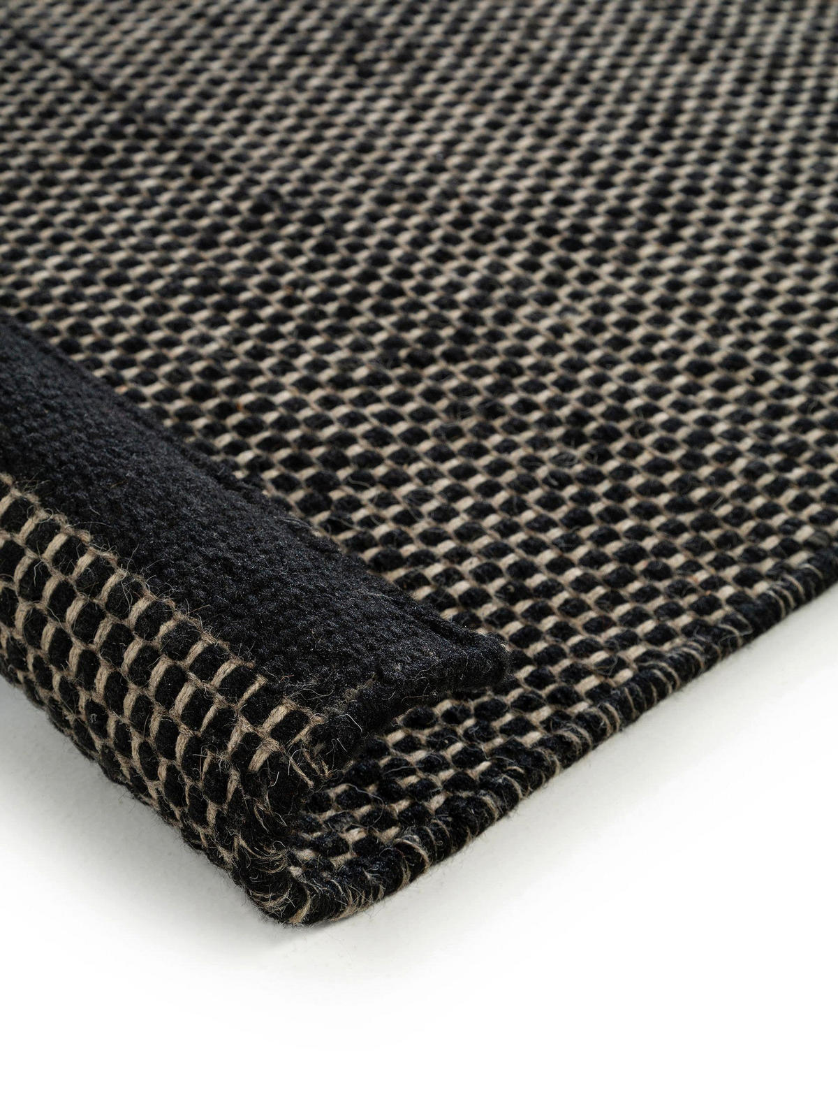 WOLLTEPPICH Rocco Schwarz/Weiß 200x300 cm - Schwarz, Textil (200/300cm) - benuta Pure