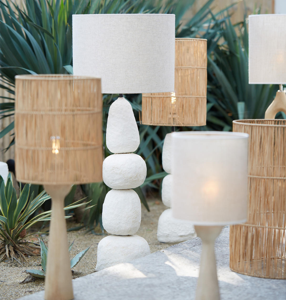 LAMPENFUSS Marree Braun Ø22/72 cm - Beige, Papier (22/22/72cm) - Light & Living