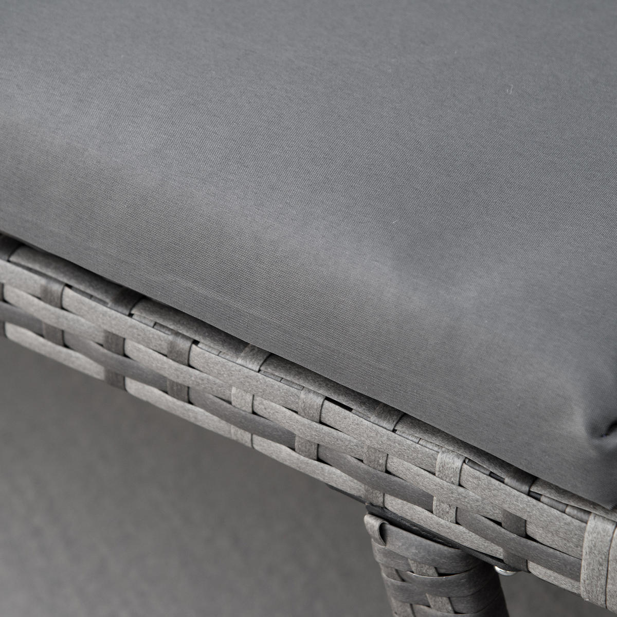 POLYRATTAN Gartensofa, Stahl, Grau - Grau, Metall (63/67/129cm) - Outsunny