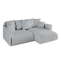 ECKSOFA Ottomane rechts ONESK-L 216x177x72 Grau Cord - Grau, Holzwerkstoff/Kunststoff (177/216cm) - ALTDECOR