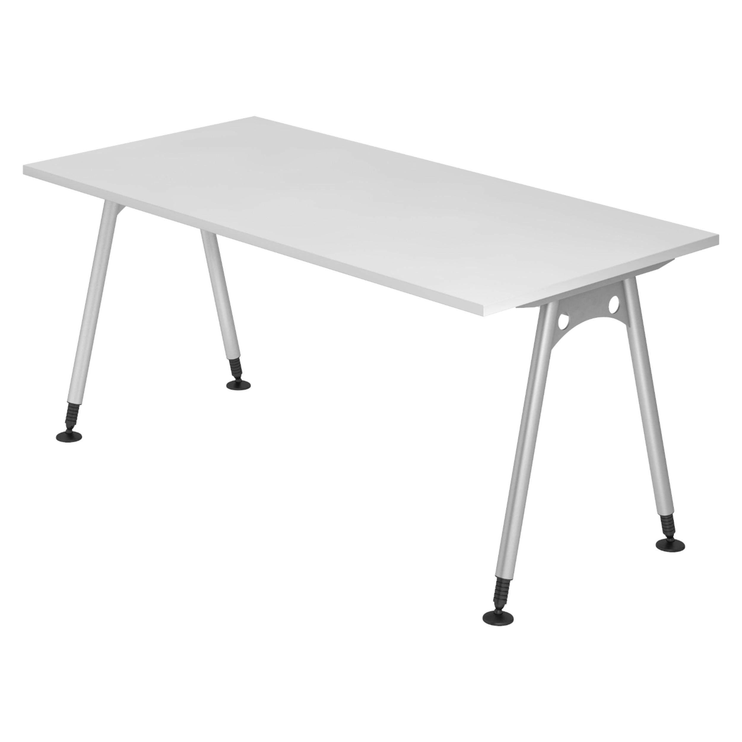 SCHREIBTISCH Serie-A 80/160/74 cm in Weiß - Weiß, Holzwerkstoff (80/160/74cm) - bümö