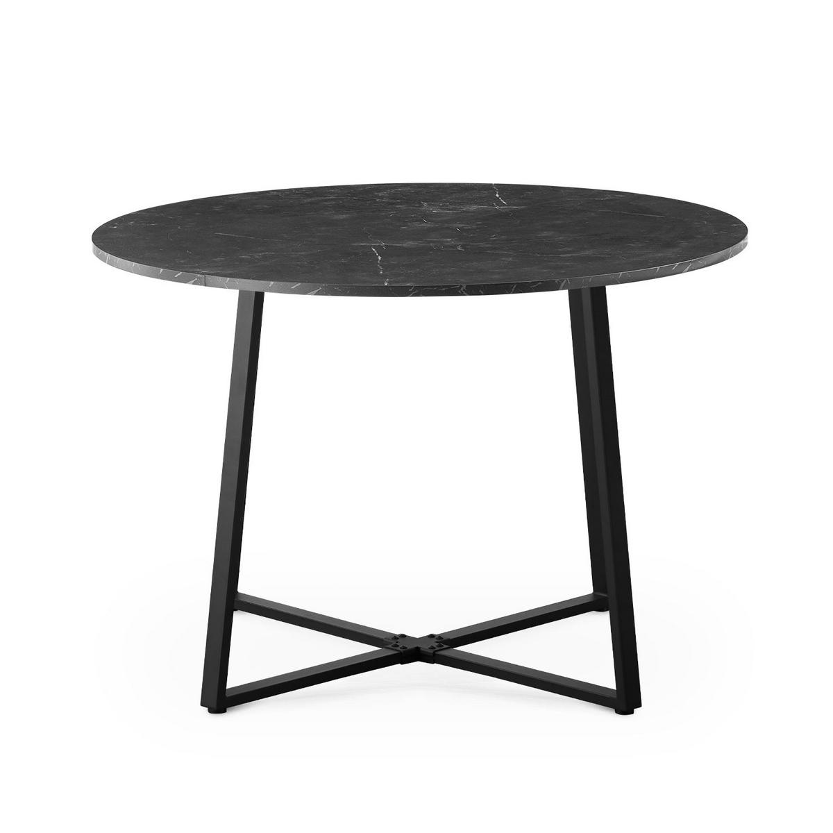 ESSTISCH NOA Marmor, 110/110/76 cm - Schwarz, Holzwerkstoff/Metall (110/110/76cm) - B&D Home
