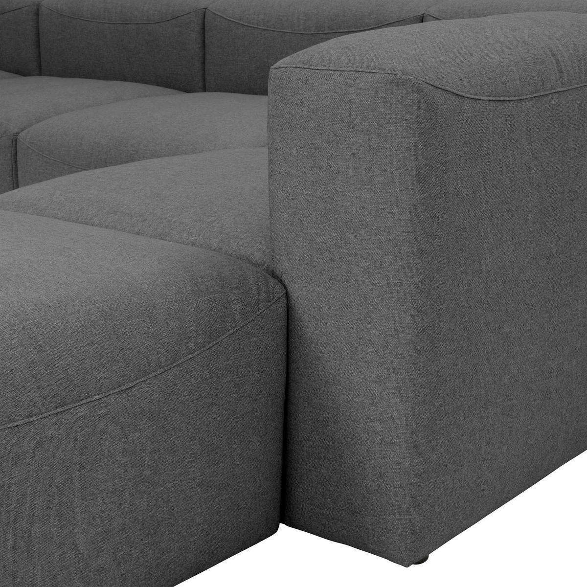 WOHNLANDSCHAFT 3 Kattrina Flachgewebe anthrazit - Anthrazit, Kunststoff (350/73/250cm) - 58aufmkessel