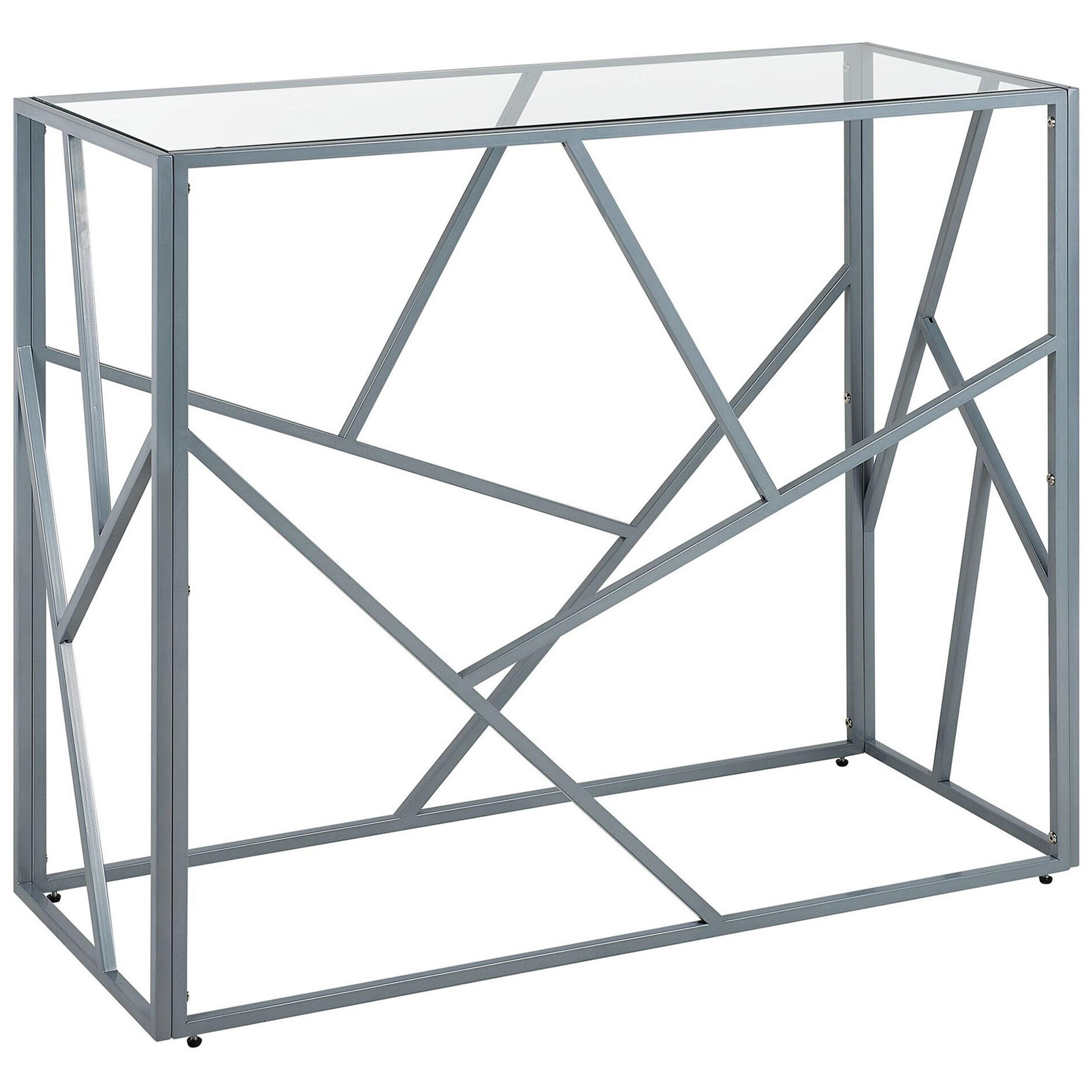 KONSOLENTISCH Glas silber Orland - Transparent/Silberfarben, Glas (40/100/85cm) - Beliani