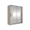 SCHWEBETÜRENSCHRANK Westa IX, mit RGB LED Beleuchtung - Kaschmir/Silberfarben, Holzwerkstoff/Metall (150/200/58cm) - MIRJAN24