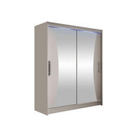 SCHWEBETÜRENSCHRANK Westa IX, mit RGB LED Beleuchtung - Kaschmir/Silberfarben, Holzwerkstoff/Metall (150/200/58cm) - MIRJAN24