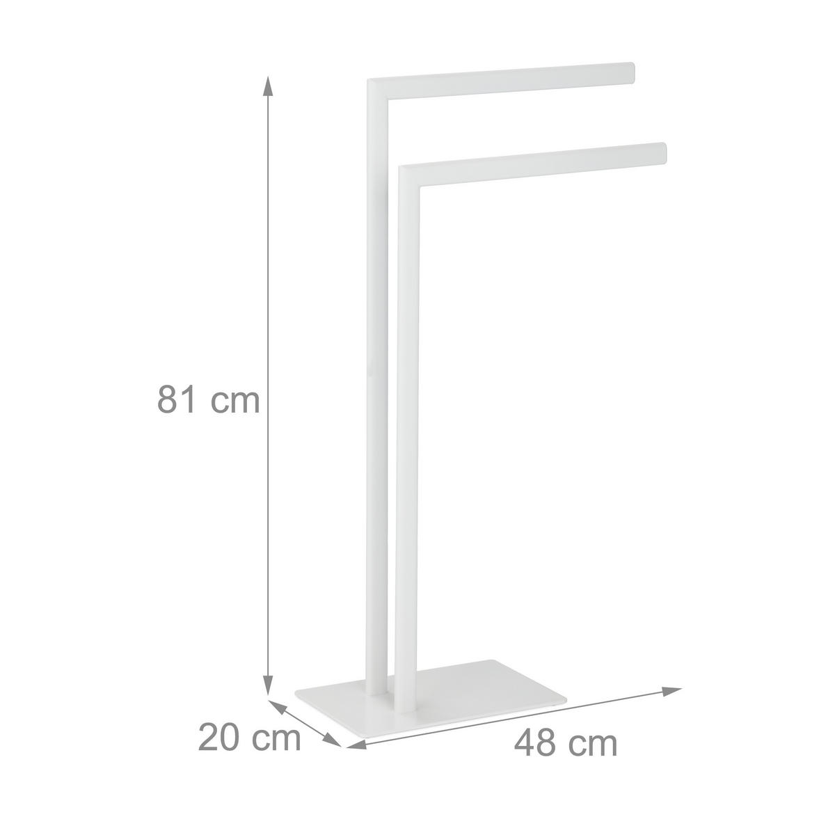 HANDTUCHSTÄNDER - Weiß, Metall (48/81/20cm) - Relaxdays