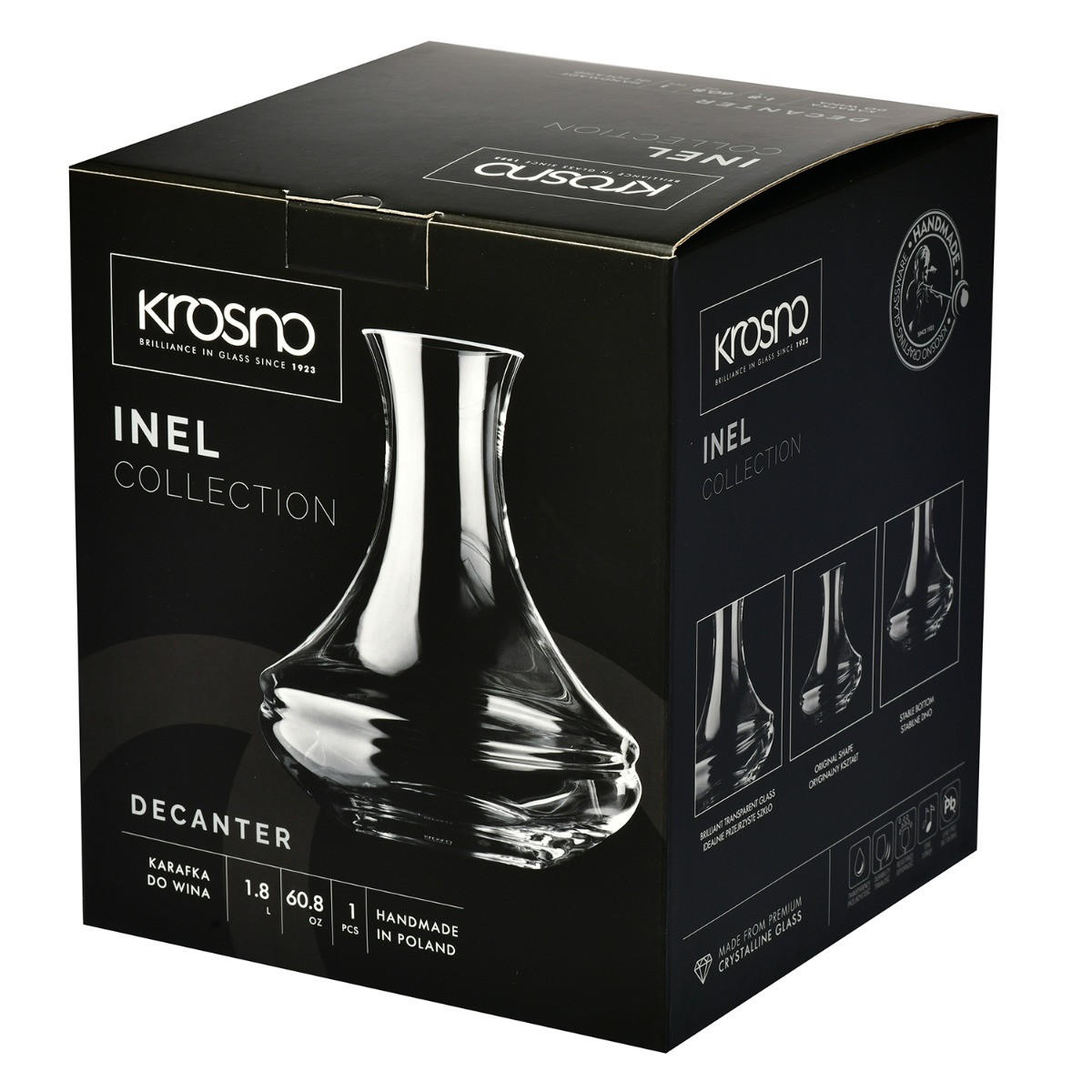 WEINDEKANTER INEL, 1800 ML HANDGEFERTIGT - Transparent, Glas (1.8L) - Krosno Glass