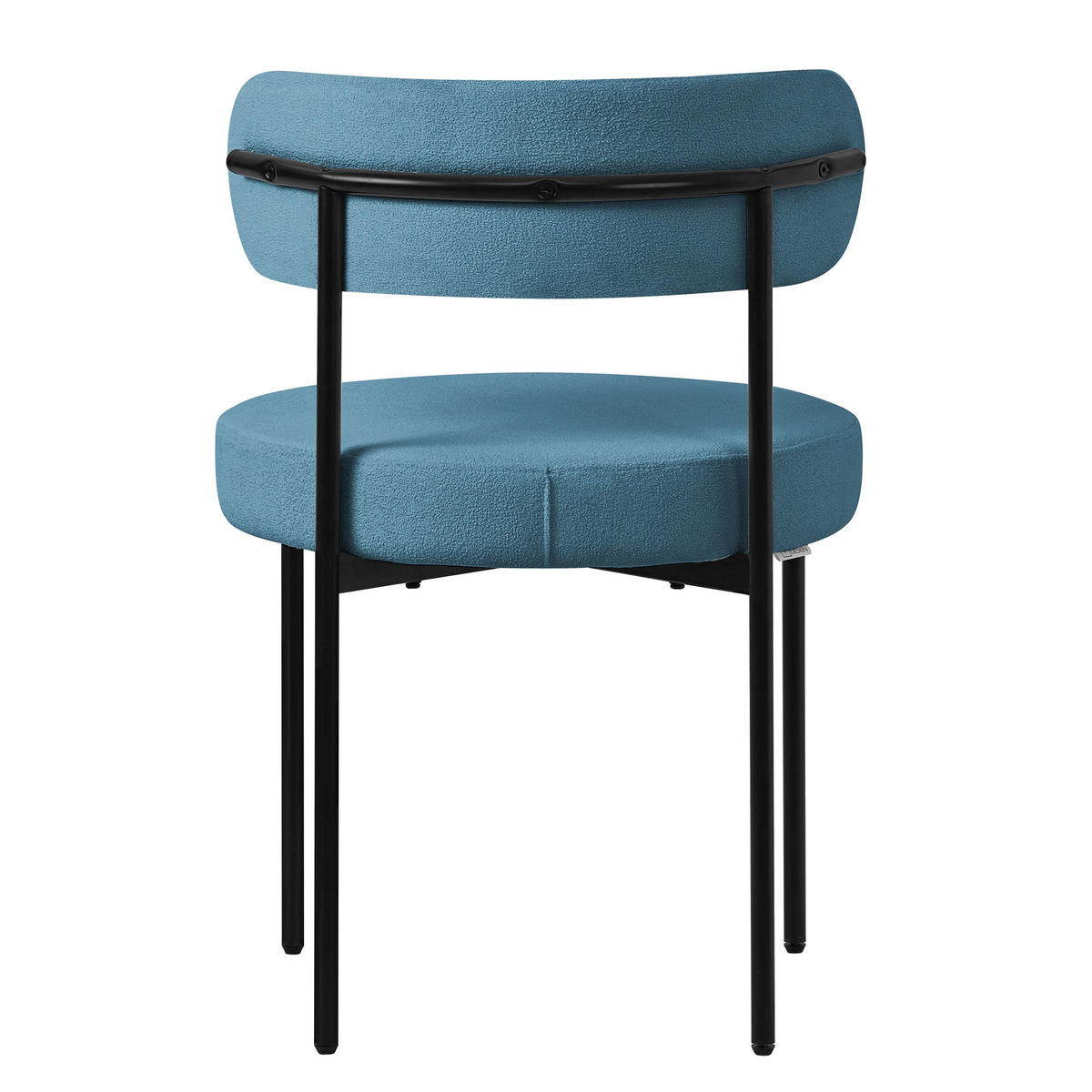 ESSZIMMERSTUHL 6er Set Teddystoff blau - Blau, Metall (53/78/50cm) - ML-DESIGN