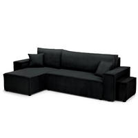 ECKSOFA Klara Schwarz - Schwarz, Textil (244/83/142cm)