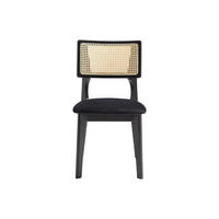 STUHL - 50.5 cm x 48 cm - Samt - Schwarz, Naturfarben Hell - CALENYA - Schwarz/Naturfarben, Textil (50.5/85.5/48cm) - Vente-Unique