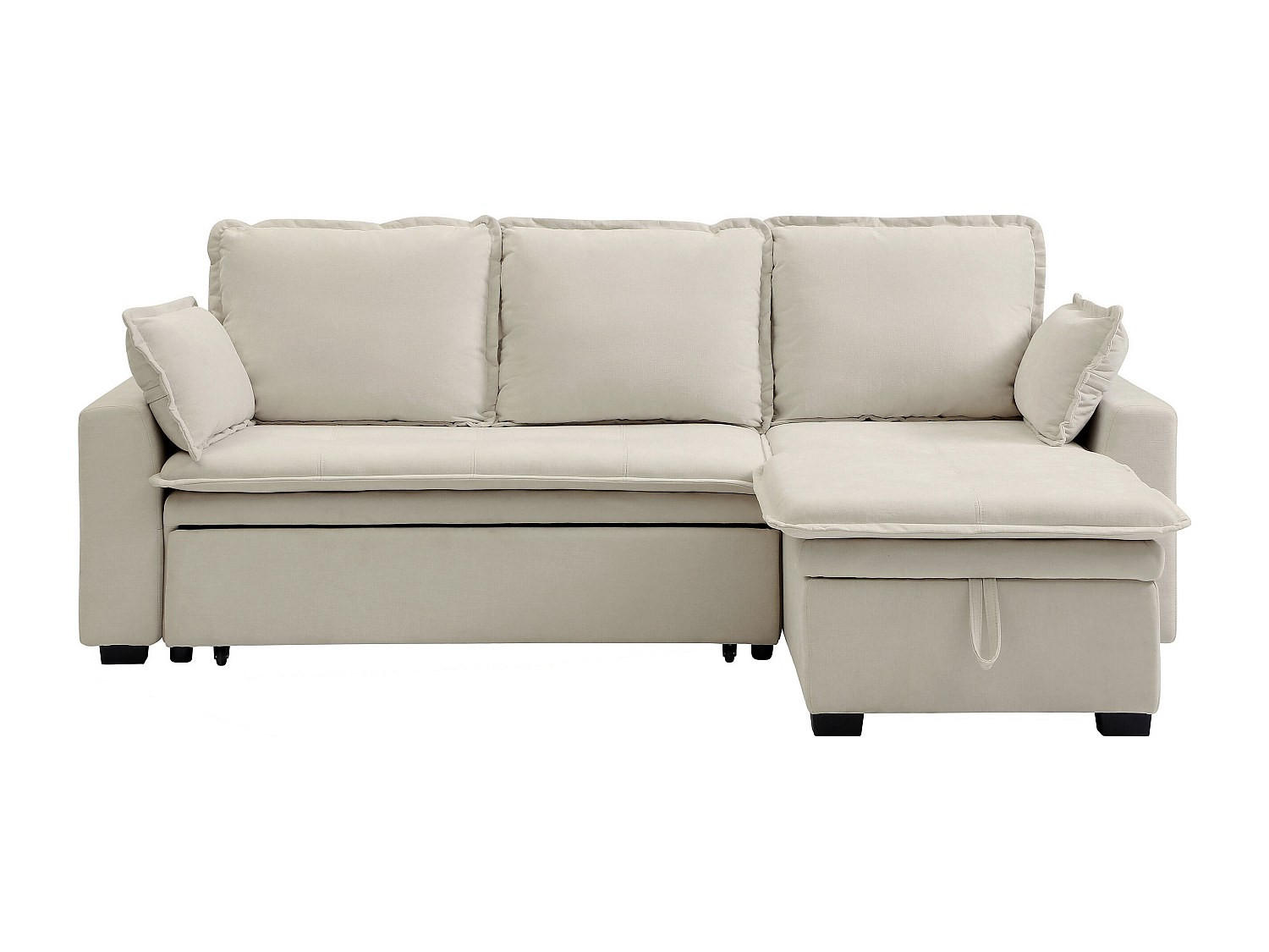SCHLAFSOFA - 4 Personen - Stoff - Gebrochenes Weiß - - Weiß, Textil (233/89/148cm) - Vente-Unique