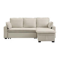 SCHLAFSOFA - 4 Personen - Stoff - Gebrochenes Weiß - - Weiß, Textil (233/89/148cm) - Vente-Unique
