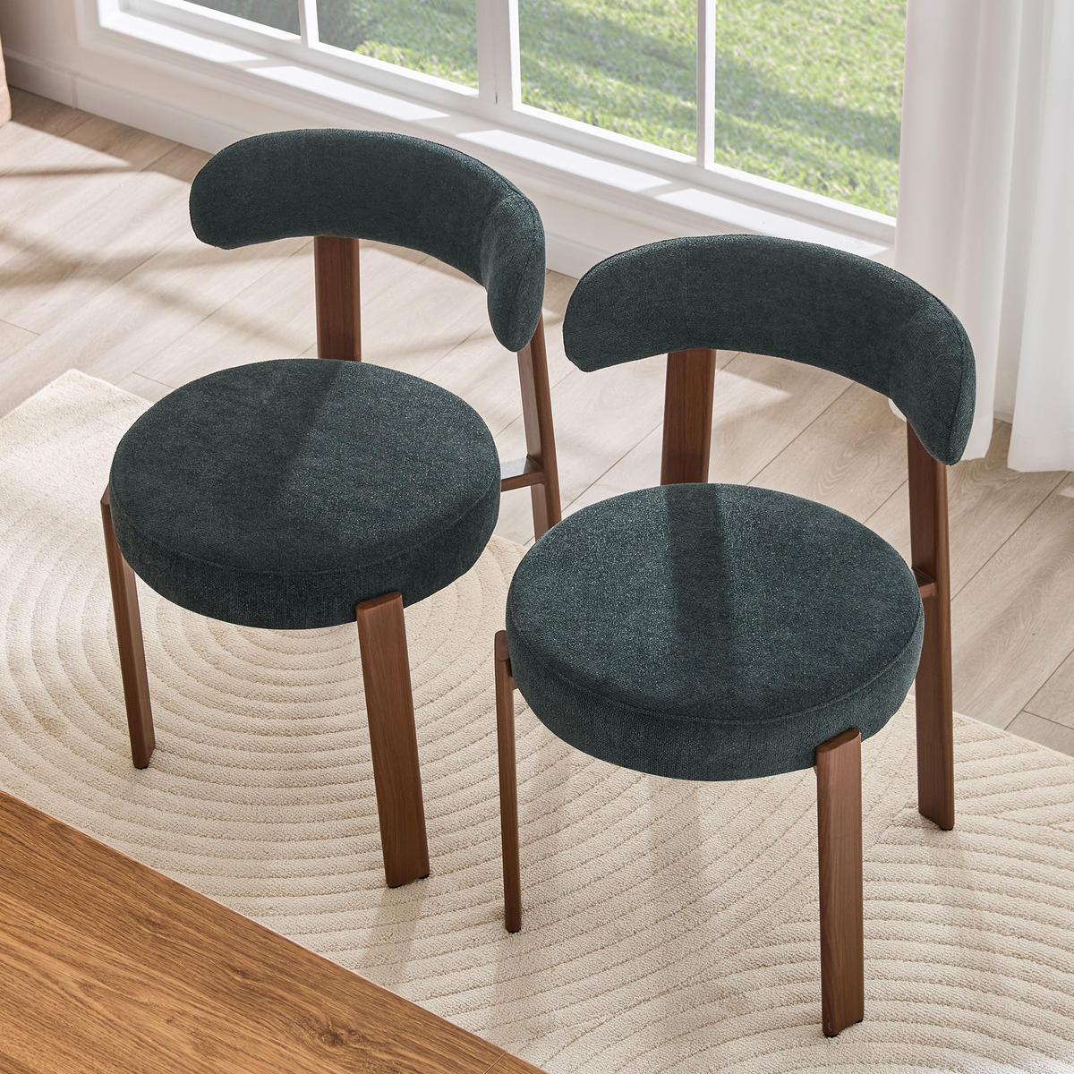 ESSZIMMERSTUHL 2er-Set mit Bügellehne, Schwarz - Schwarz, Textil (51.5/79/57cm)