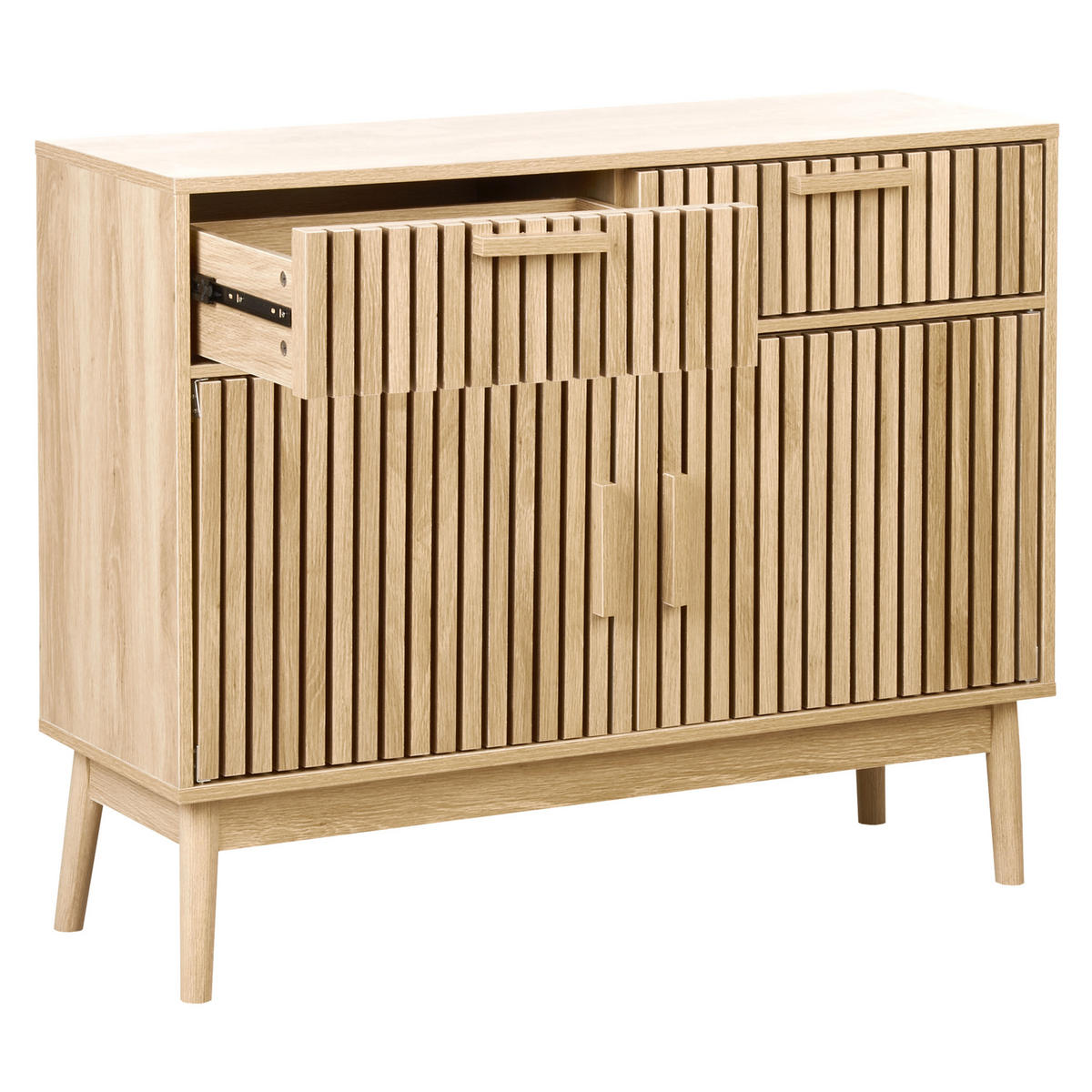 SIDEBOARD se 2 dveřmi Světle hnědý Lynwood - hnědá, kompozitní dřevo (100/80/35cm) - Beliani