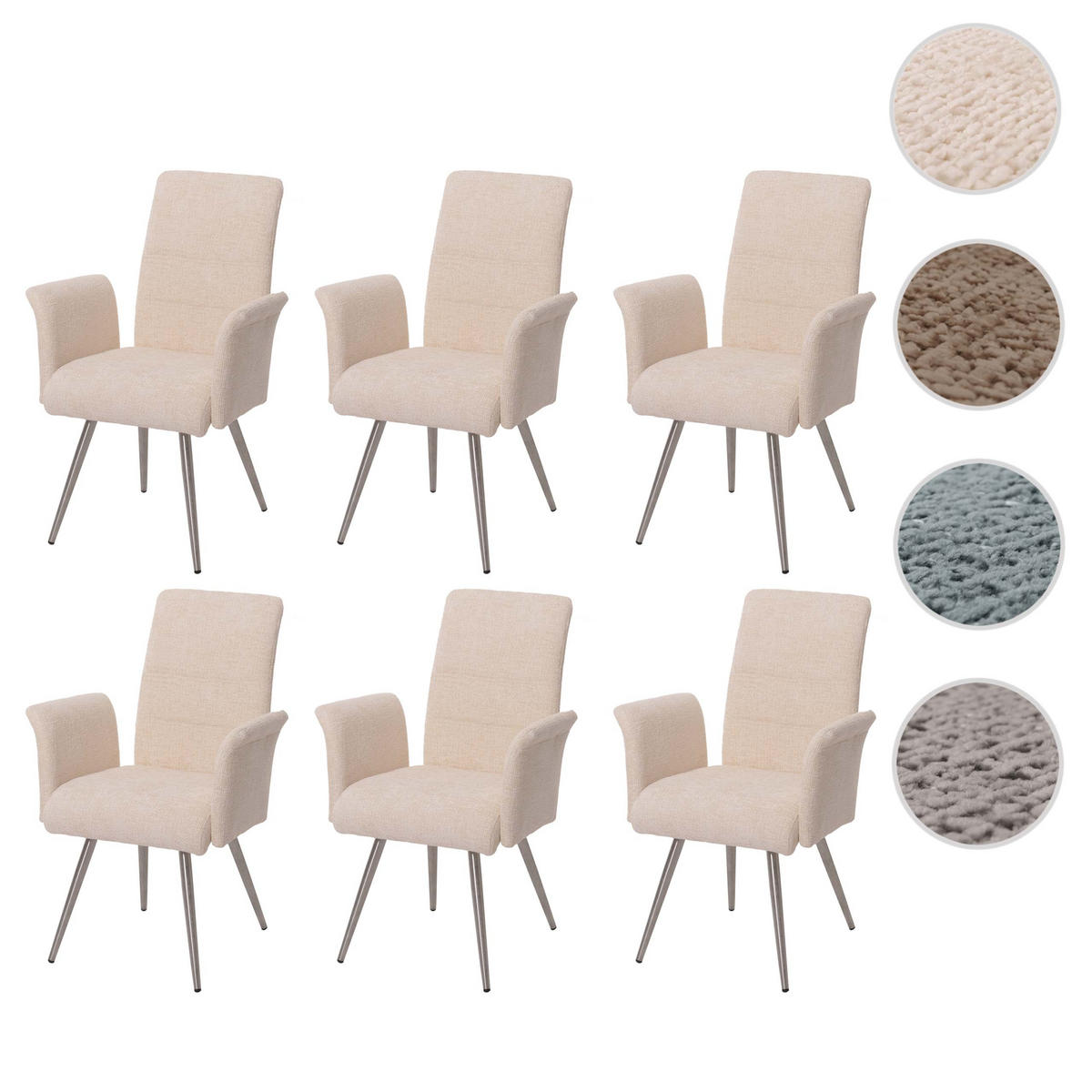 ESSZIMMERSTUHL Cremeweiß 2er-Set - Weiß, Textil (64/98/58cm) - MCW