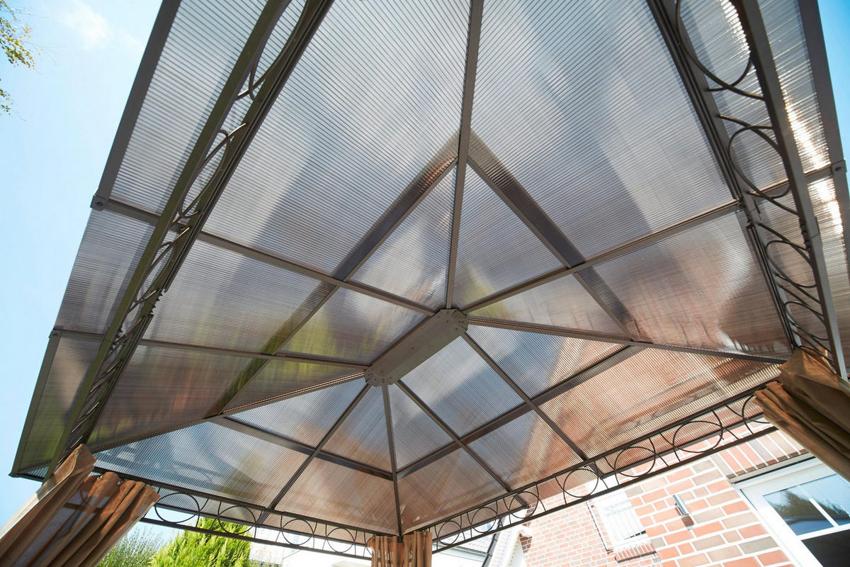 HARDTOP Pavillon 3x3,6m - Schwarz/Braun, Metall (300/263/360cm) - QUICK STAR