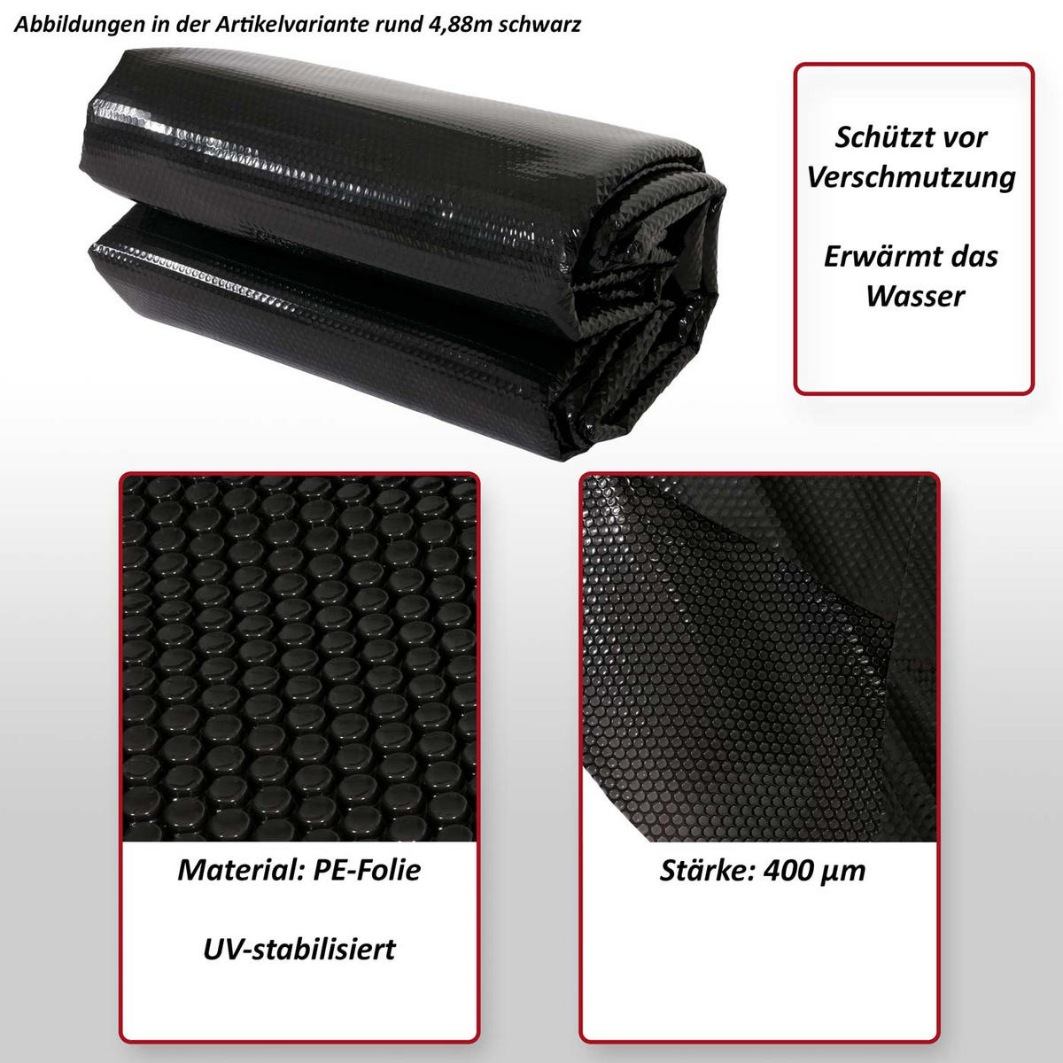 POOLABDECKUNG HxBxT 0,04x800x400cm rechteckig 8x4m blau Stärke: 400 µm - Blau, Kunststoff (800/400cm) - PROREGAL