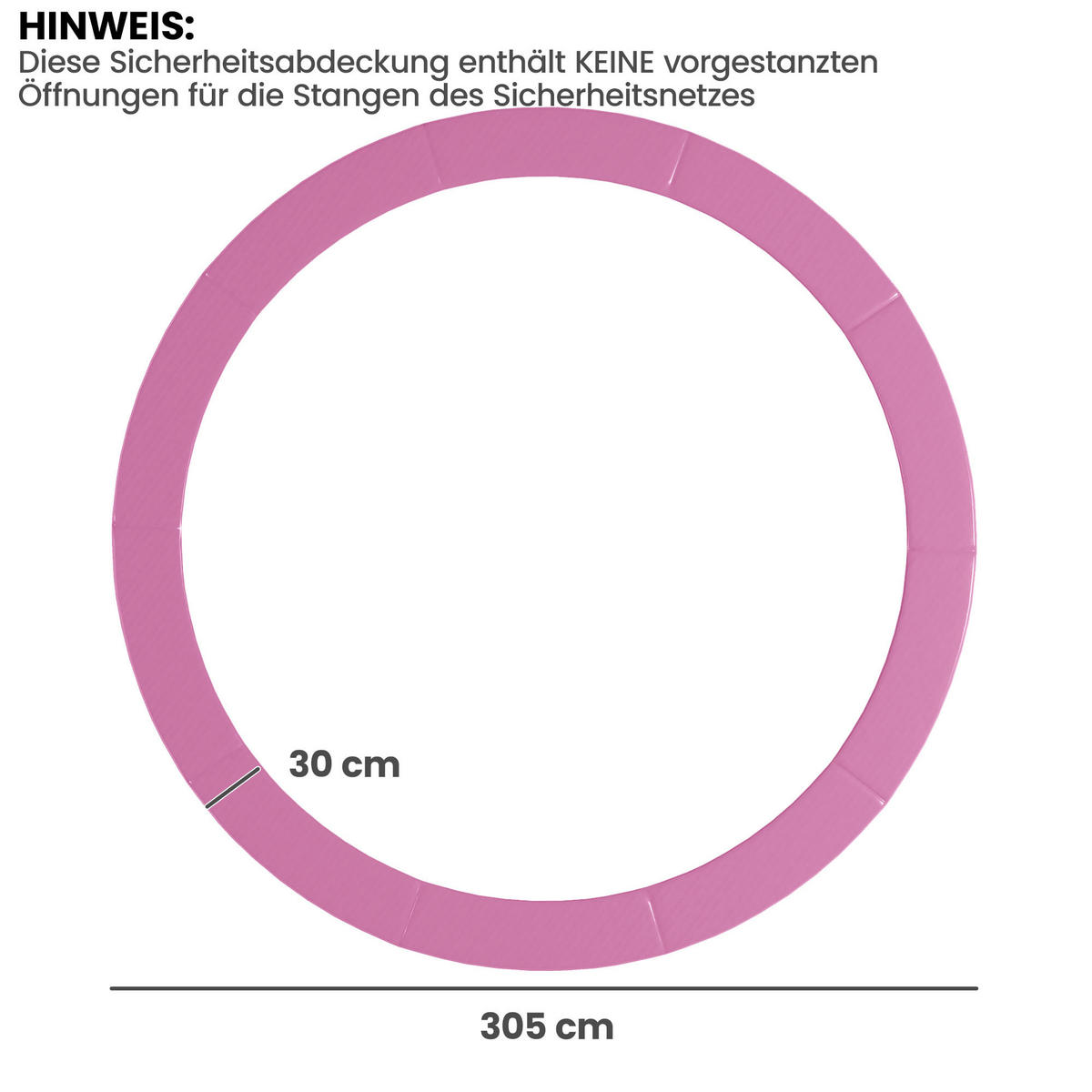 TRAMPOLIN-RANDABDECKUNG Kunststoff PE Rosa - Rosa, Kunststoff (305/305cm) - SPORTNOW