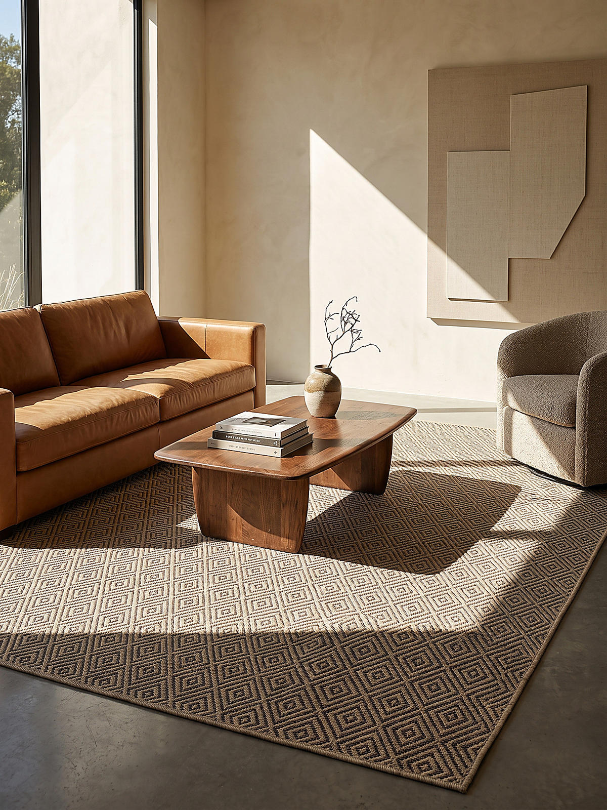TEPPICHLÄUFER Karo CORDEV Polypropylen Natur 80 x 250 cm - Beige, Textil (80/250cm) - KADIMA DESIGN